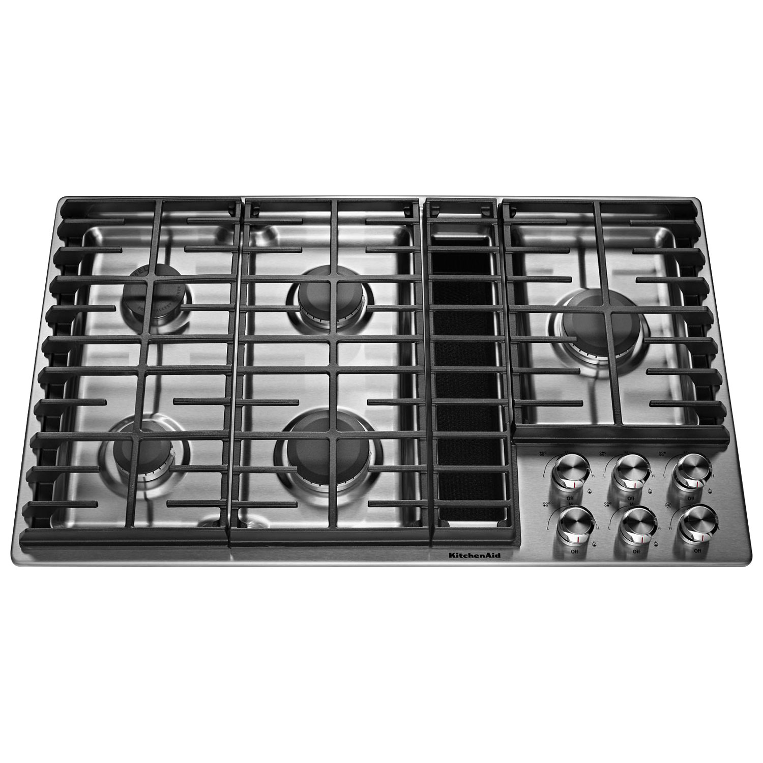 Surface de cuisson au gaz de 36 po à 5 brûleurs de KitchenAid - Acier inoxydable
