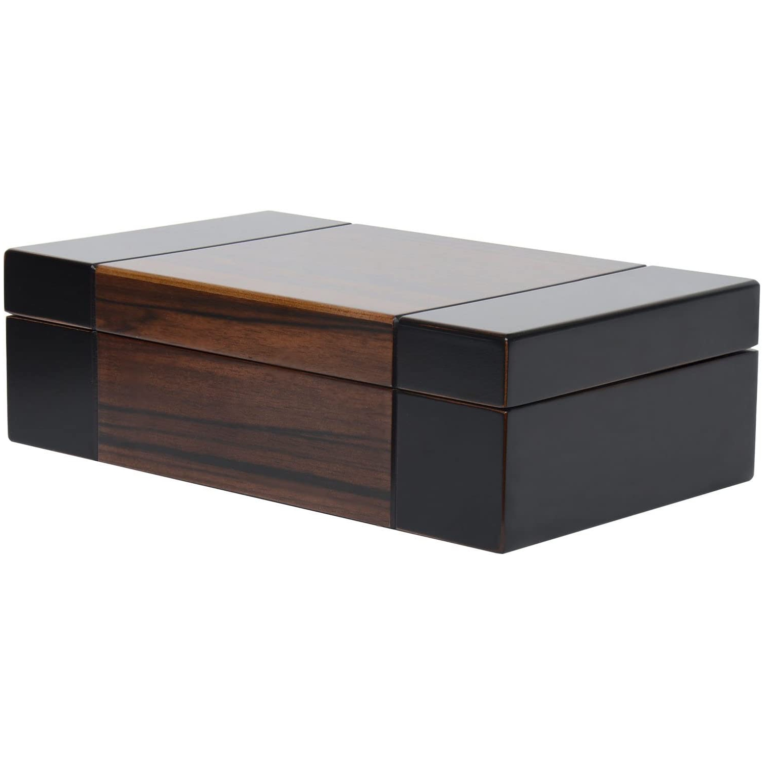 BELA – Coffret de voyage Valet en bois foncé, boîte de rangement à bijoux, 10 x 6 x 3 po