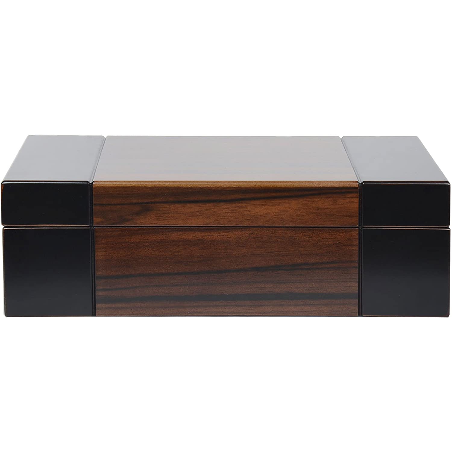 BELA – Coffret de voyage Valet en bois foncé, boîte de rangement à bijoux, 10 x 6 x 3 po