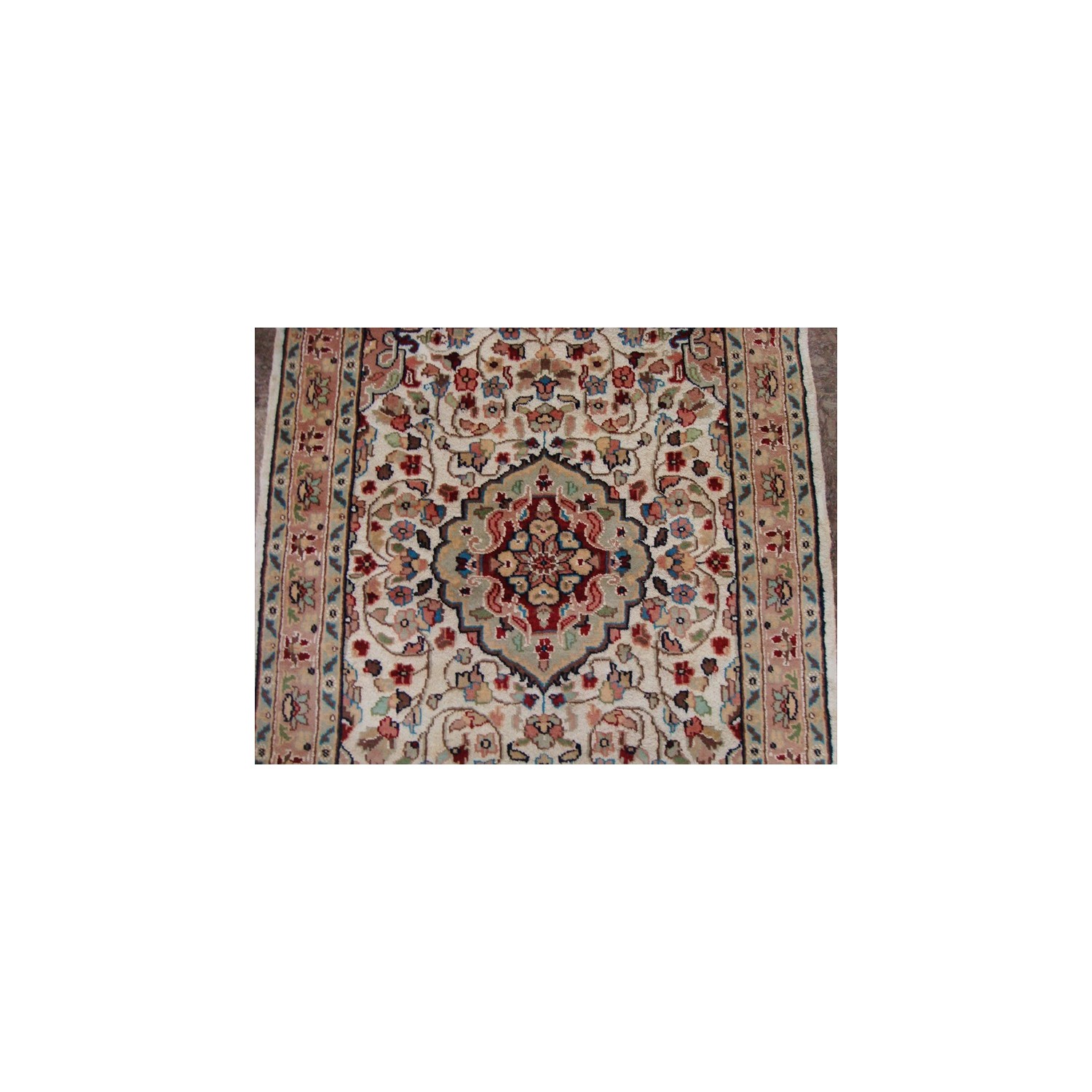 Excellent Love Ivory Medallion Flowers Area Rugs Wool Silk Hand Knotted Carpet'