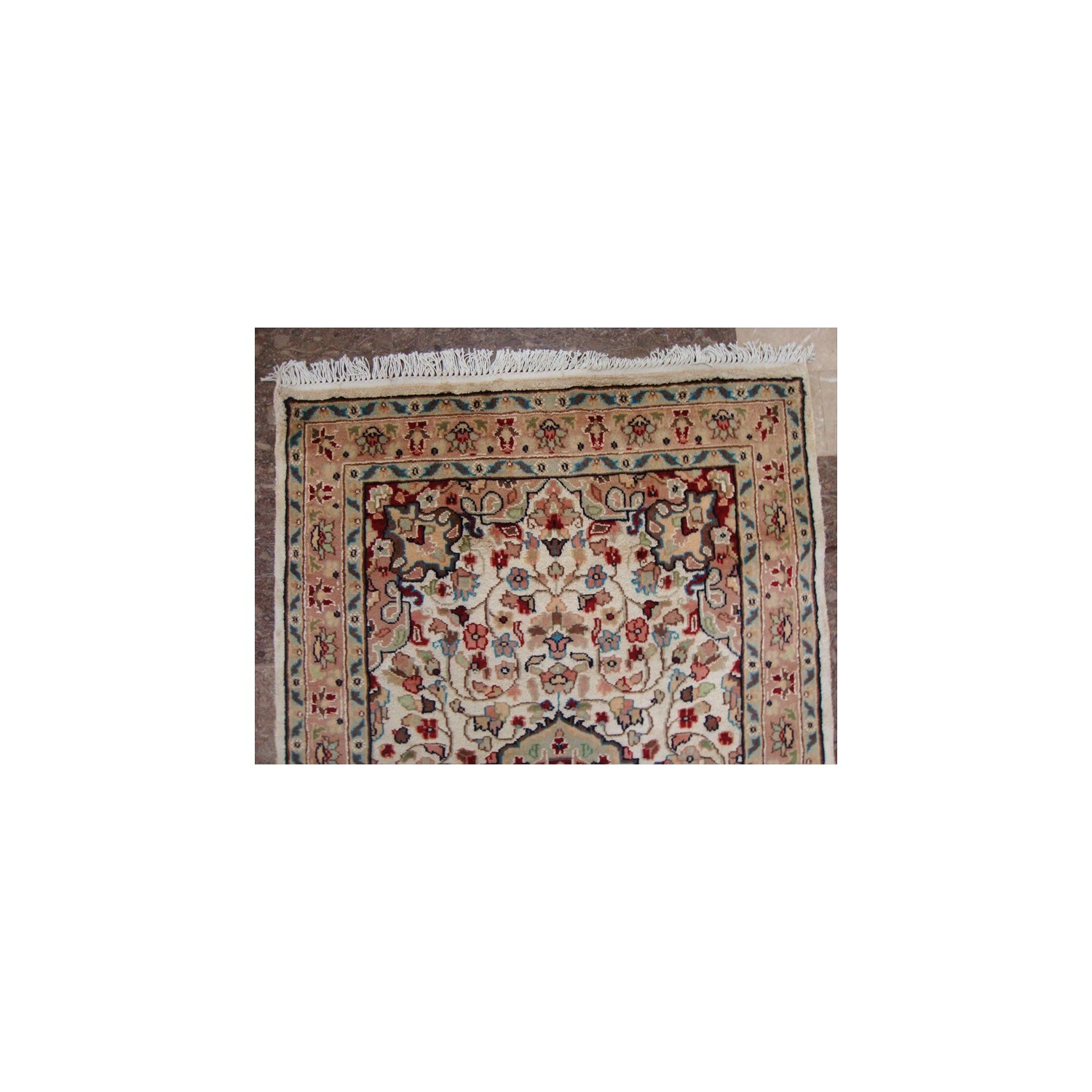 Excellent Love Ivory Medallion Flowers Area Rugs Wool Silk Hand Knotted Carpet'