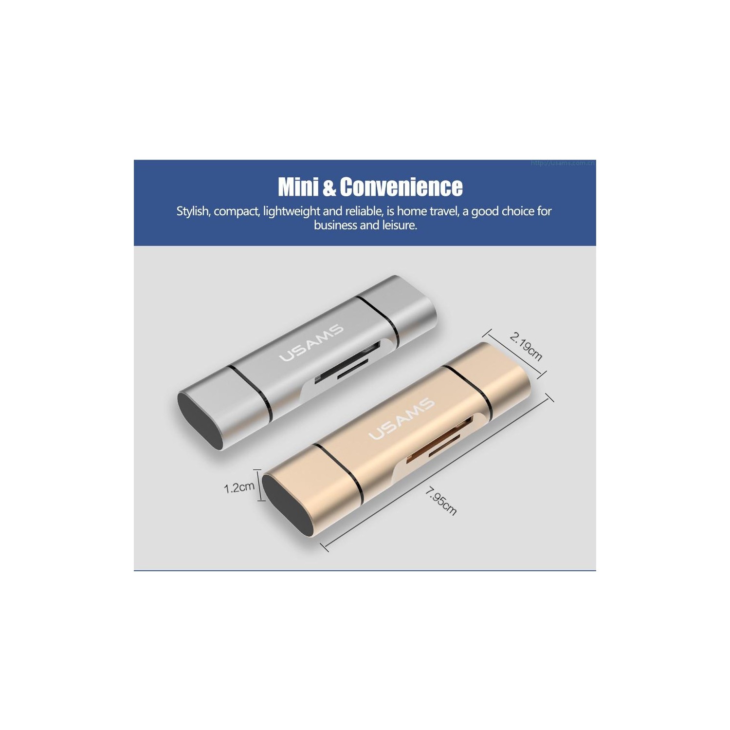 USAMS multi-function 3-in-1 Card Reader OTG Support