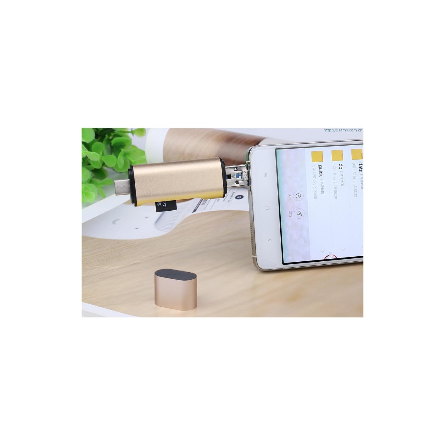 USAMS multi-function 3-in-1 Card Reader OTG Support
