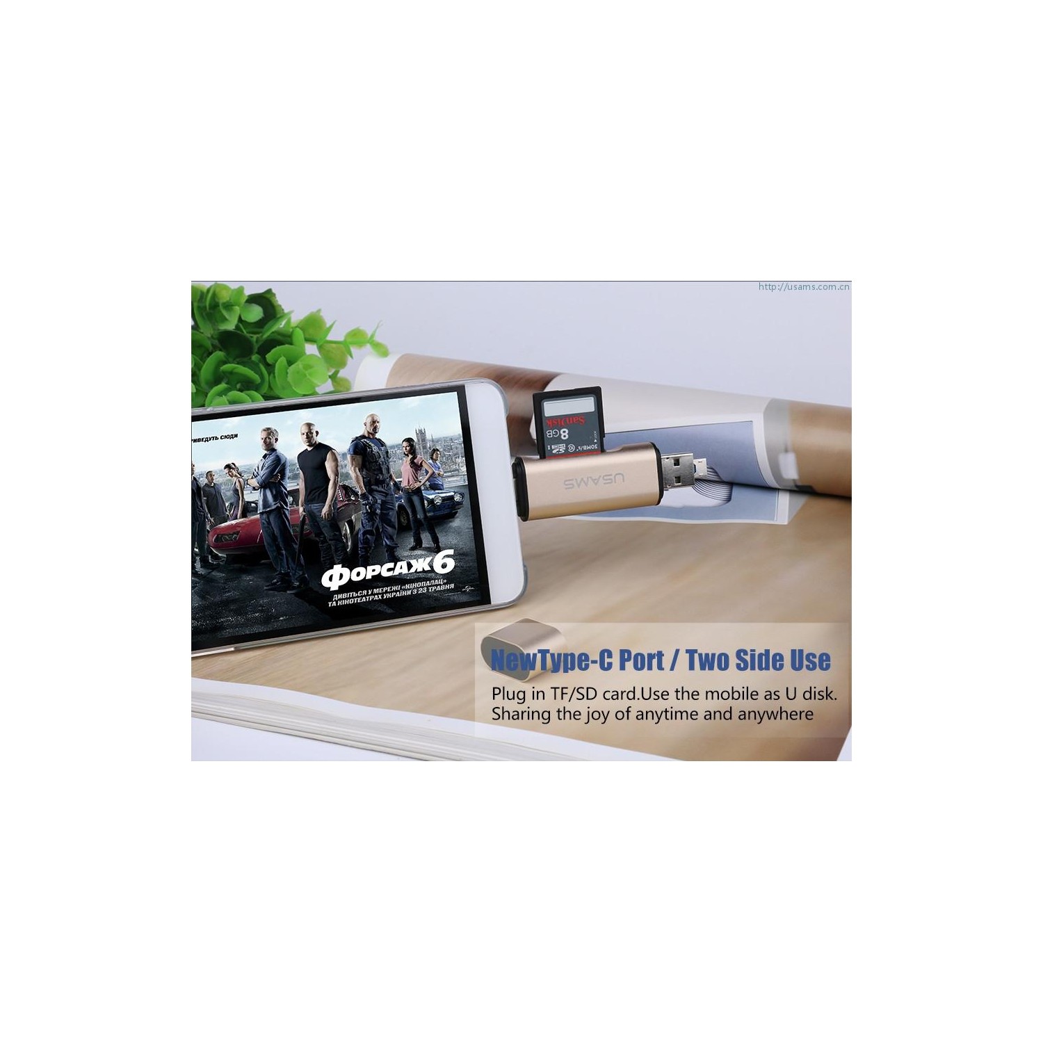 USAMS multi-function 3-in-1 Card Reader OTG Support