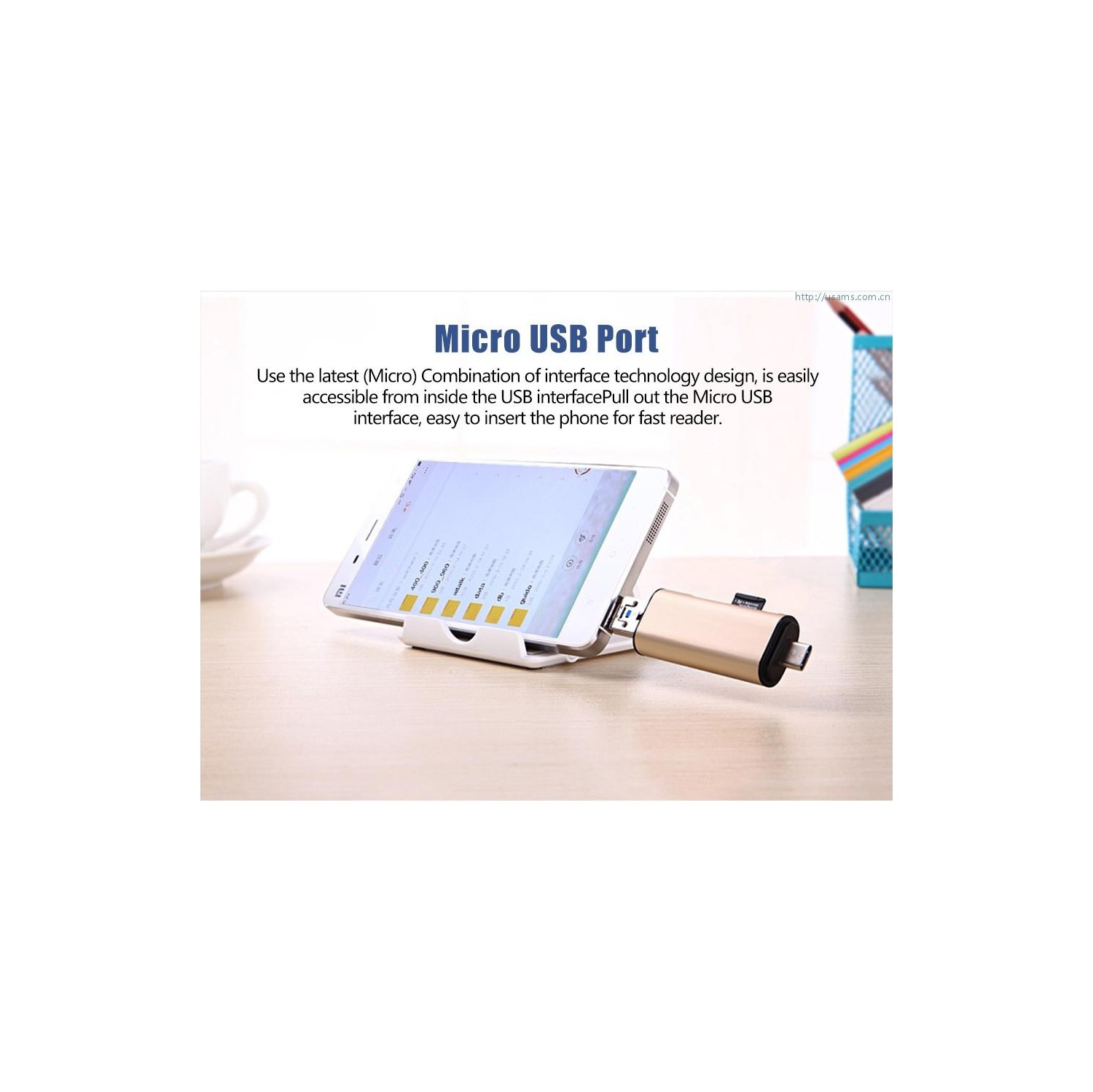 USAMS multi-function 3-in-1 Card Reader OTG Support