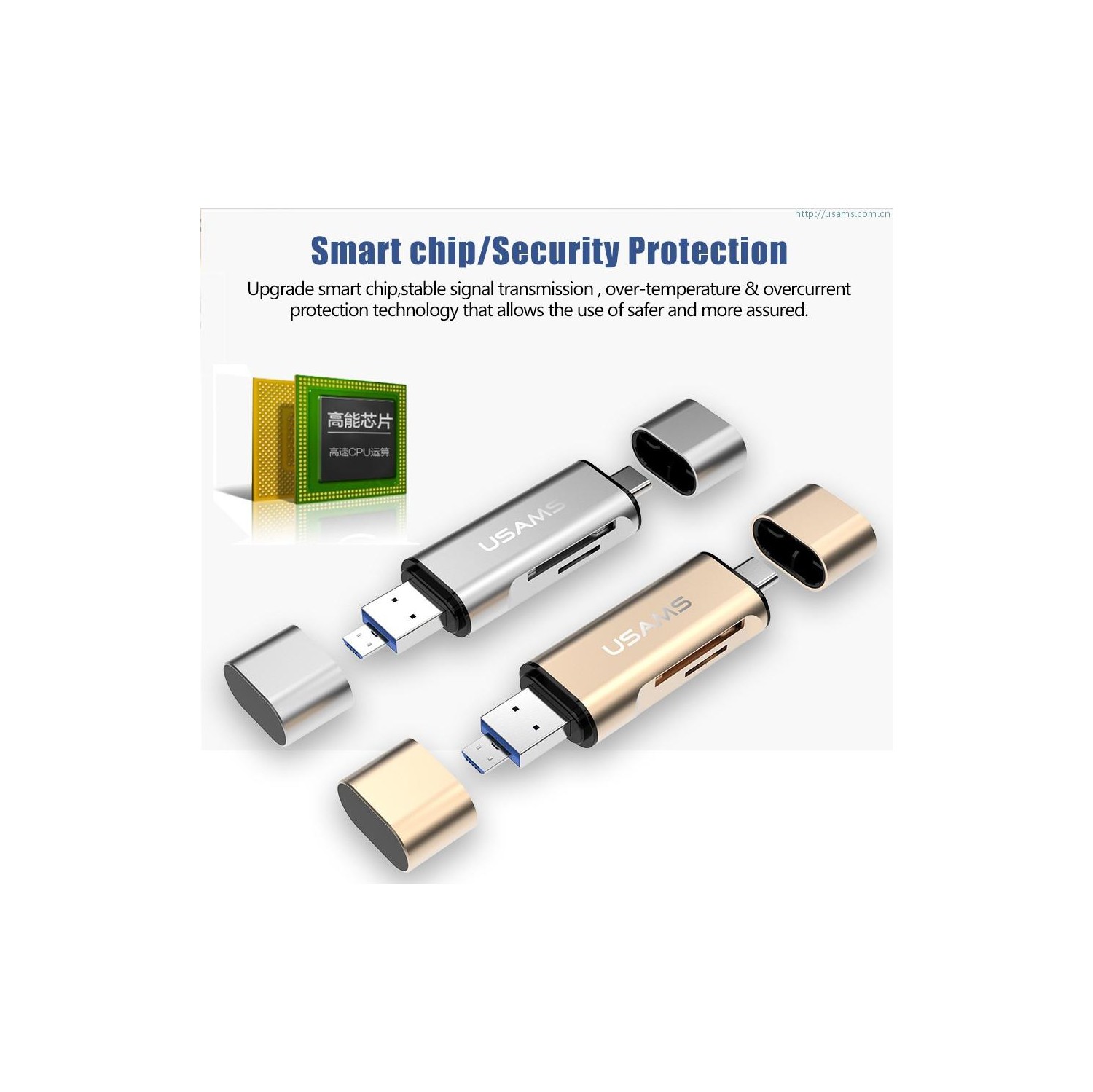 USAMS multi-function 3-in-1 Card Reader OTG Support