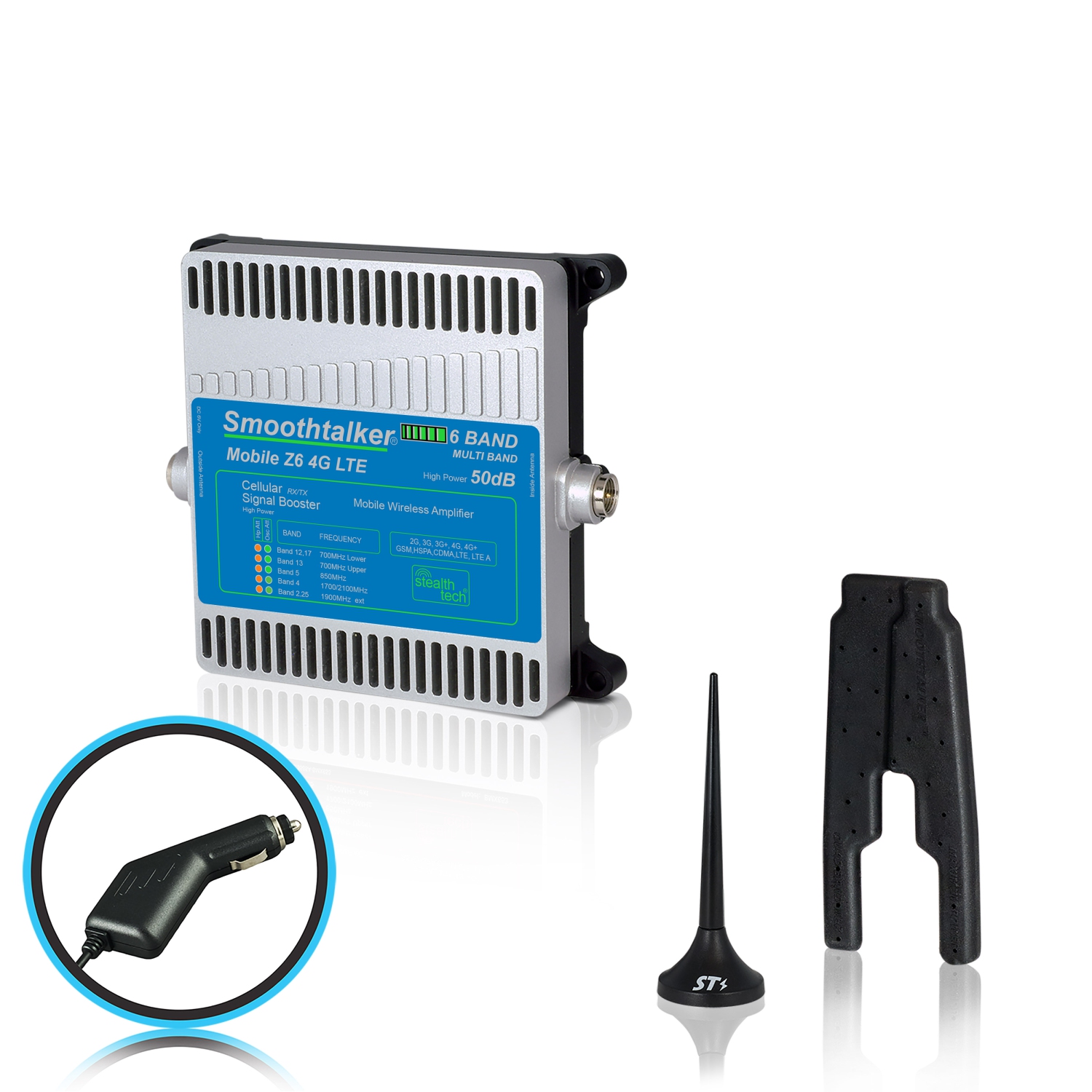 Smoothtalker Mobile Z6 50db 6-Band 4G/5G Ready High Power Wireless Cell Phone Signal Booster kit With 3" antenna