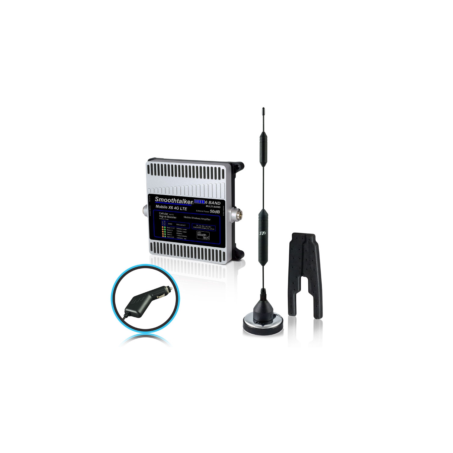 Amplificateur de signal cellulaire sans fil compatible avec la bande 6 GHz X6 50dB Extreme Power 4G/5G de Smoothtaker Mobile avec antenne de 14 po