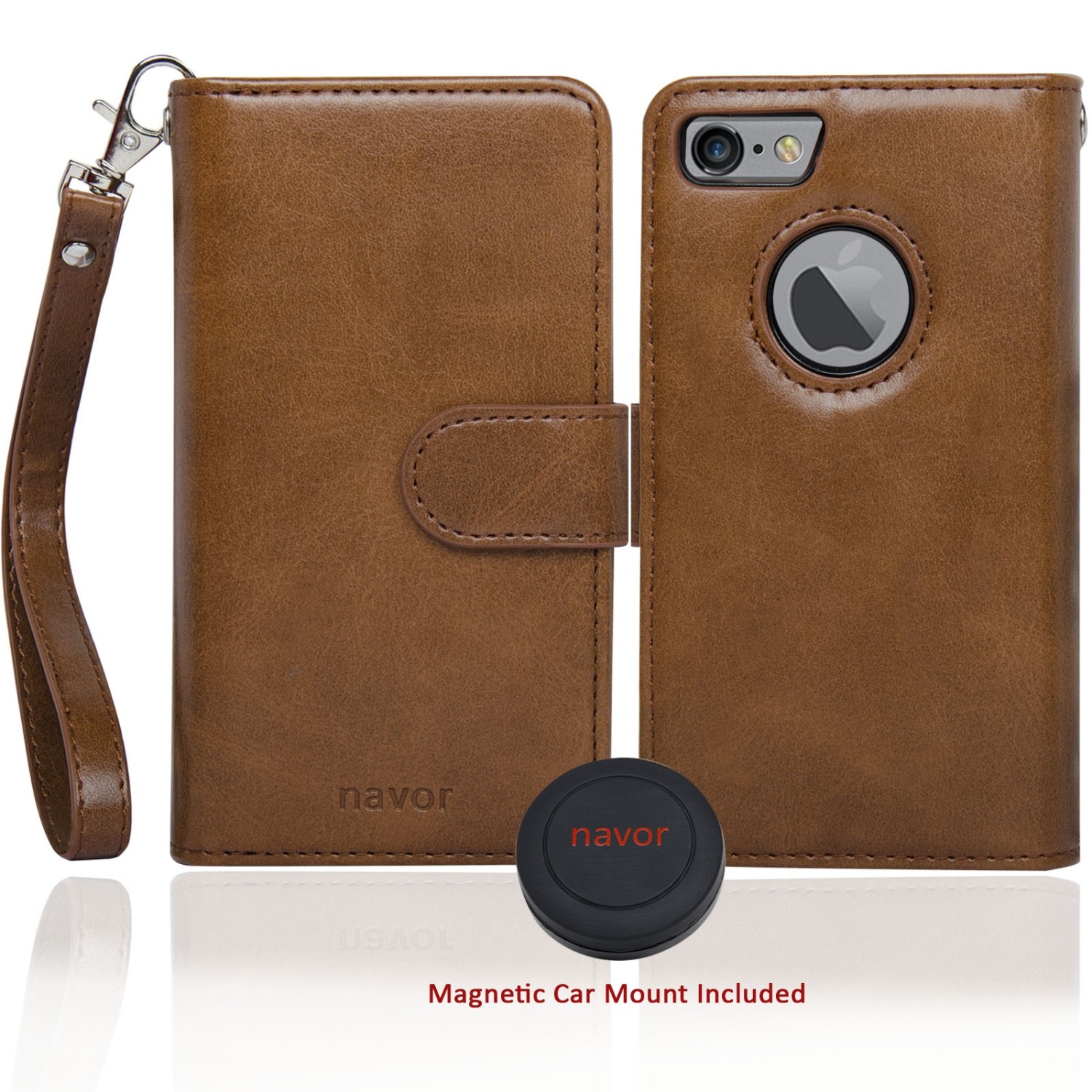 Navor Wallet Case for iPhone 7 - Brown