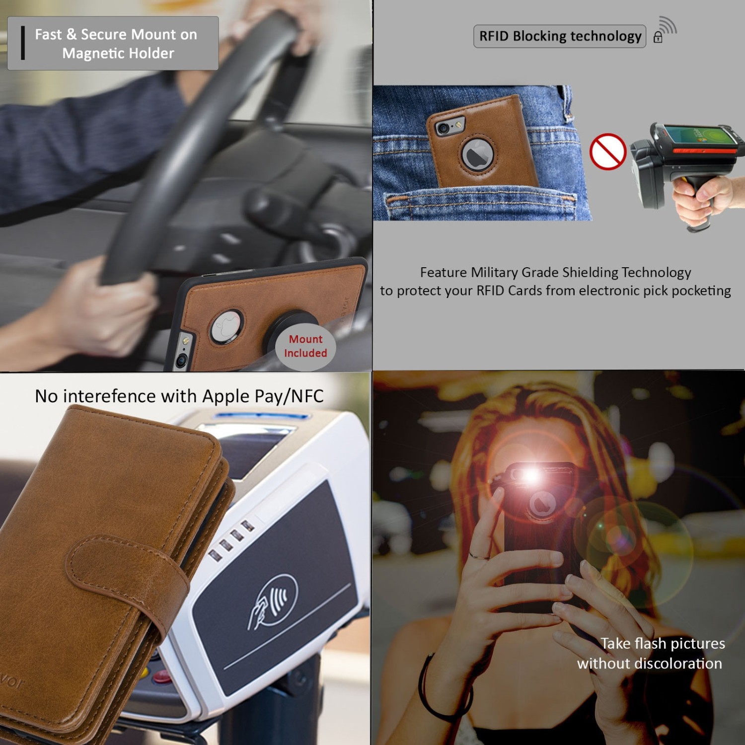 Navor Wallet Case for iPhone 7 - Brown