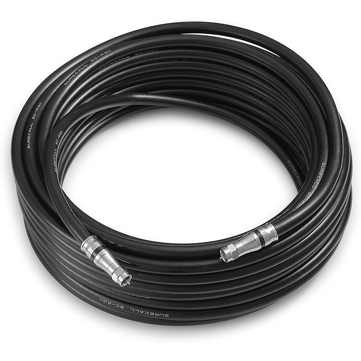 SureCall Cable 100 ft. RG11 Low Loss Coax Cable F-Male