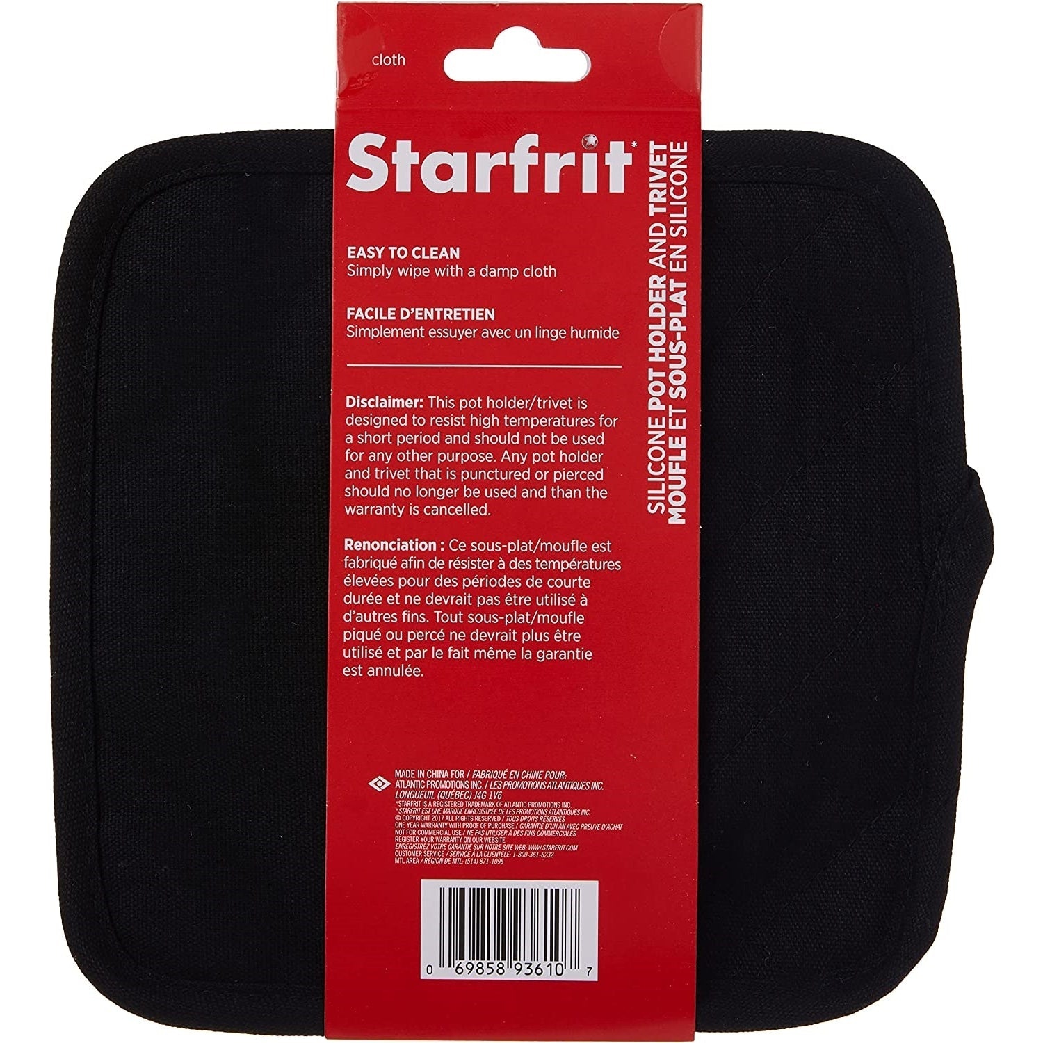 Starfrit 093610-006-0000 Silicone Cotton Pot Holder & Trivet