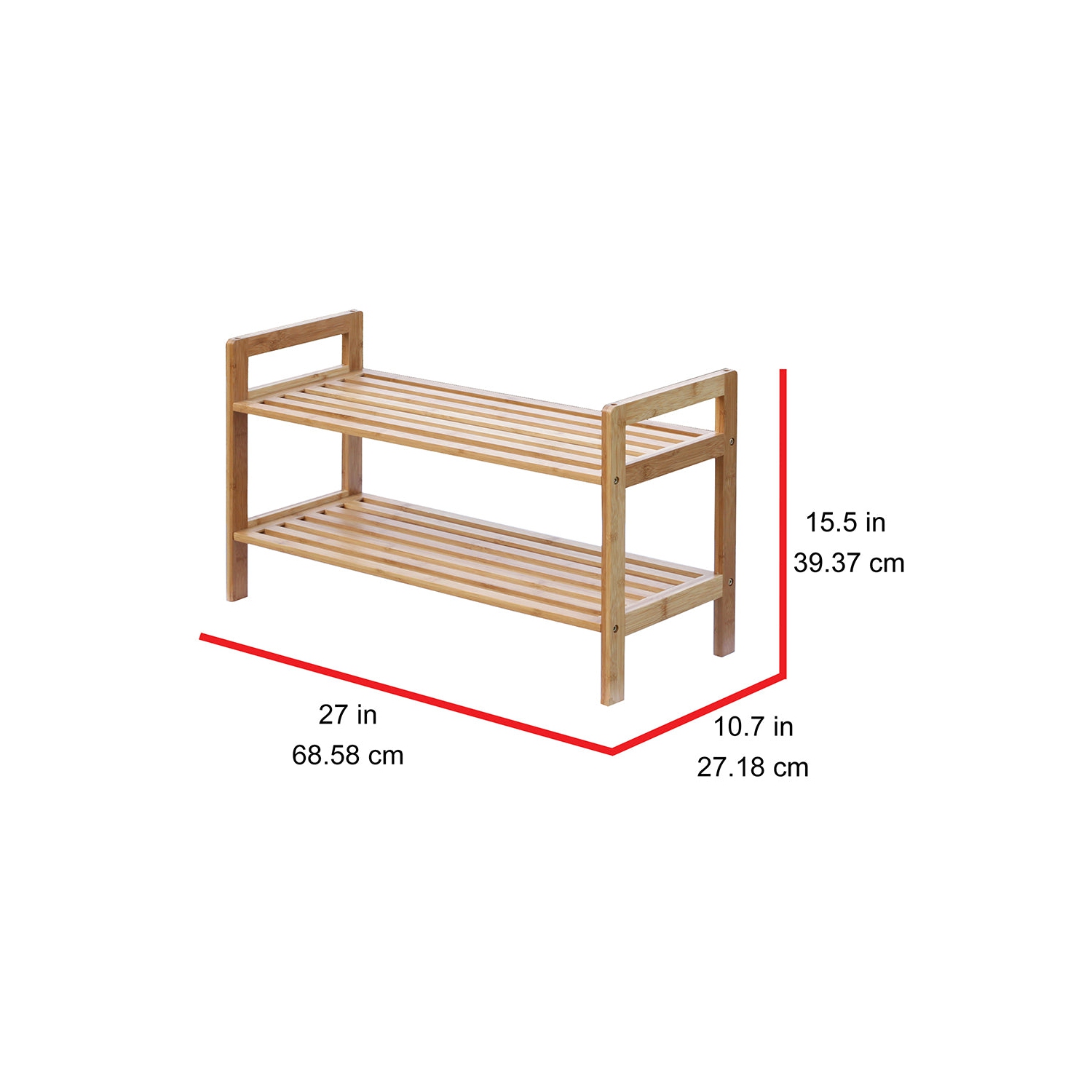 Oceanstar SR1309 Oceanstar 2 Tier Bamboo Shoe Rack