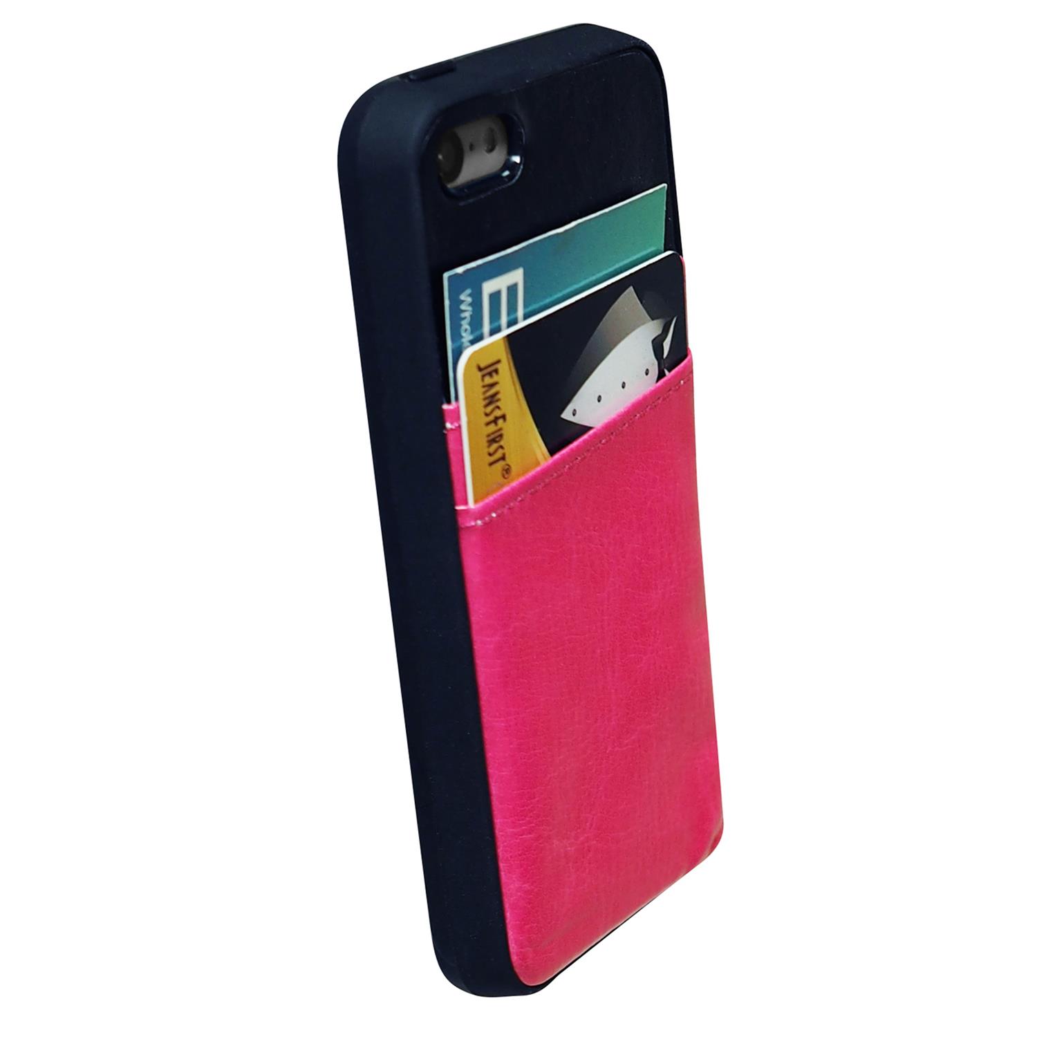 Étui souple ajusté d’Exian pour iPhone se; iPhone 5S; iPhone 5 - Rose; Noir