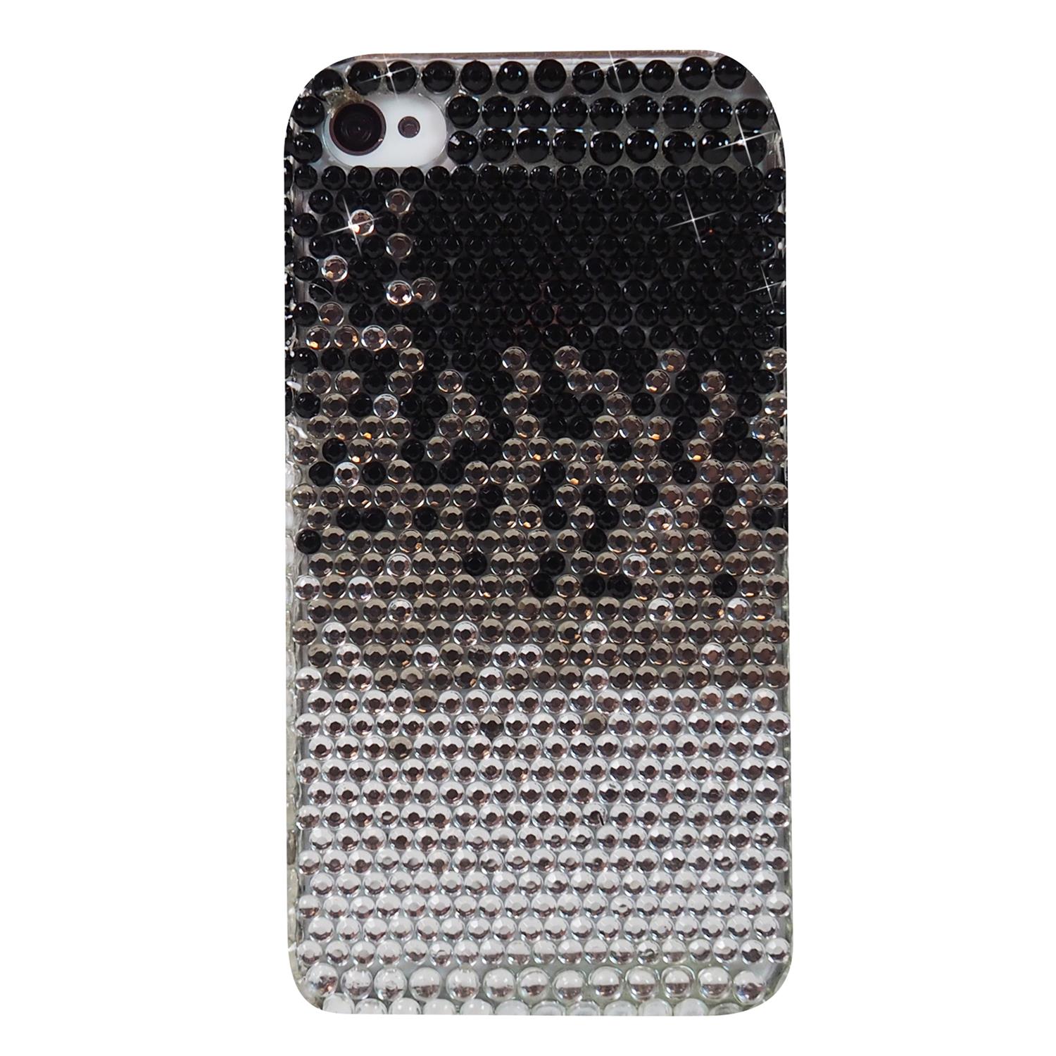 Étui rigide ajusté d’Exian pour iPhone 4S; iPhone 4 - Argenté; Noir