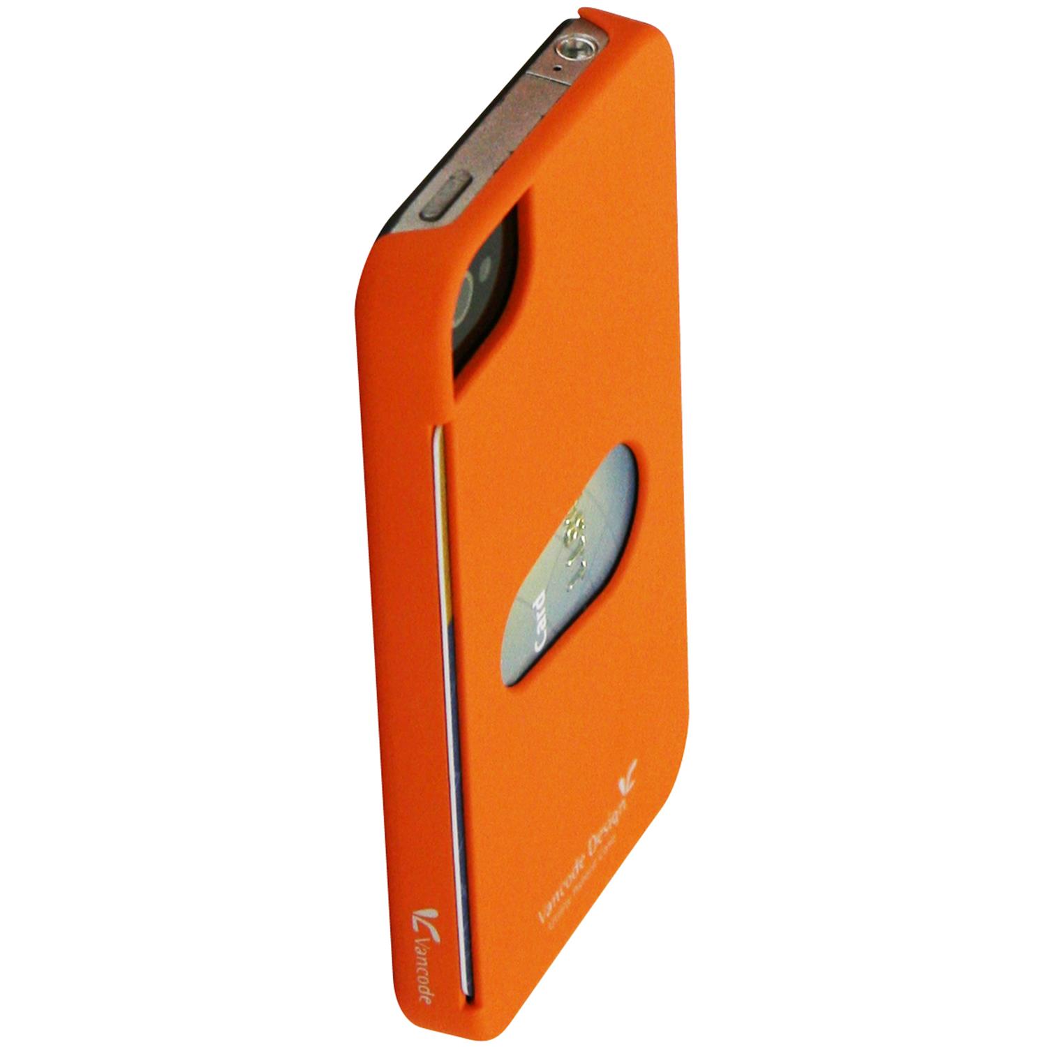 Exian Fitted Hard Shell Case for iPhone 4S;iPhone 4 - Orange