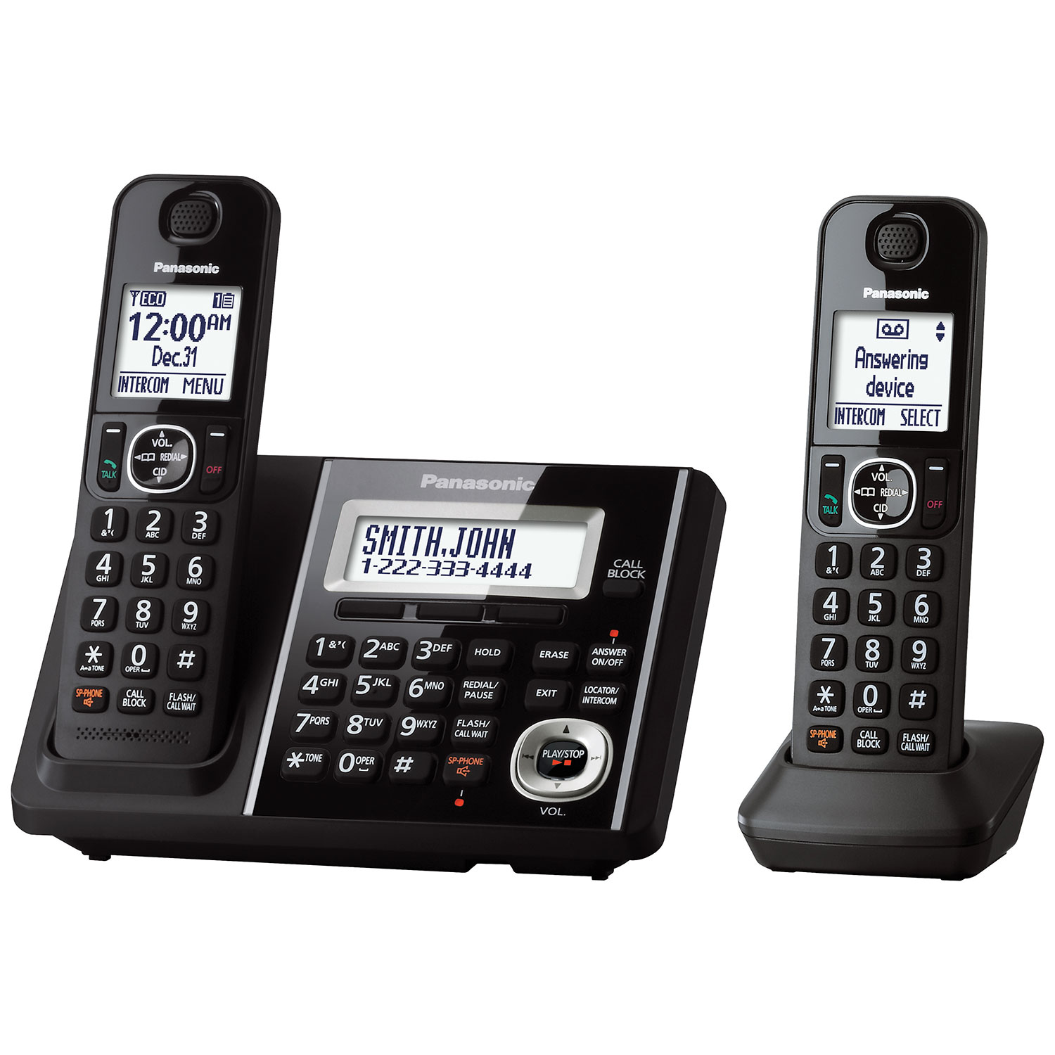 Téléphone sans fil à 2 combinés DECT 6.0 avec répondeur de Panasonic