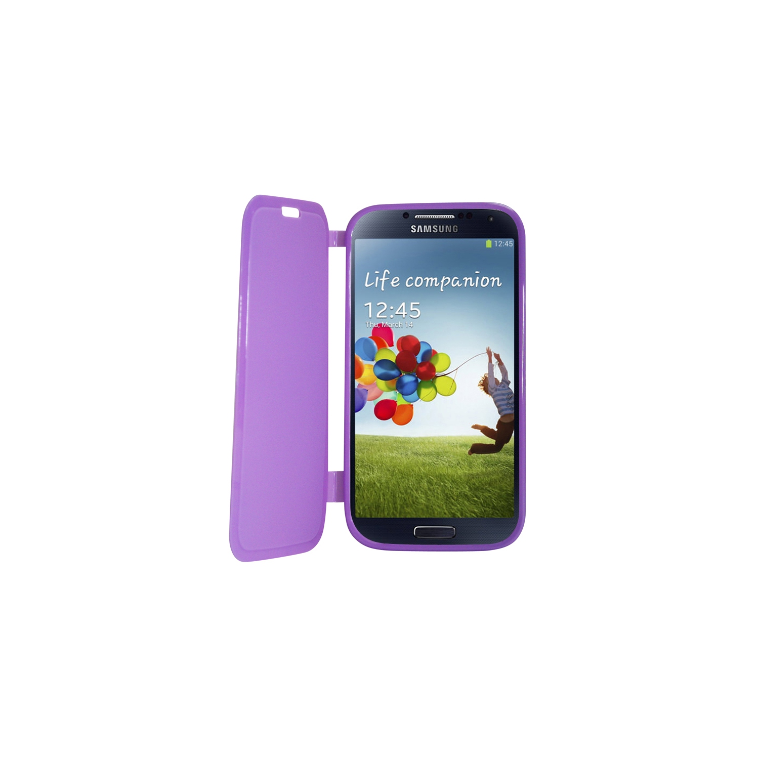 Exian Samsung Galaxy S4 TPU Case with Front Cover Purple