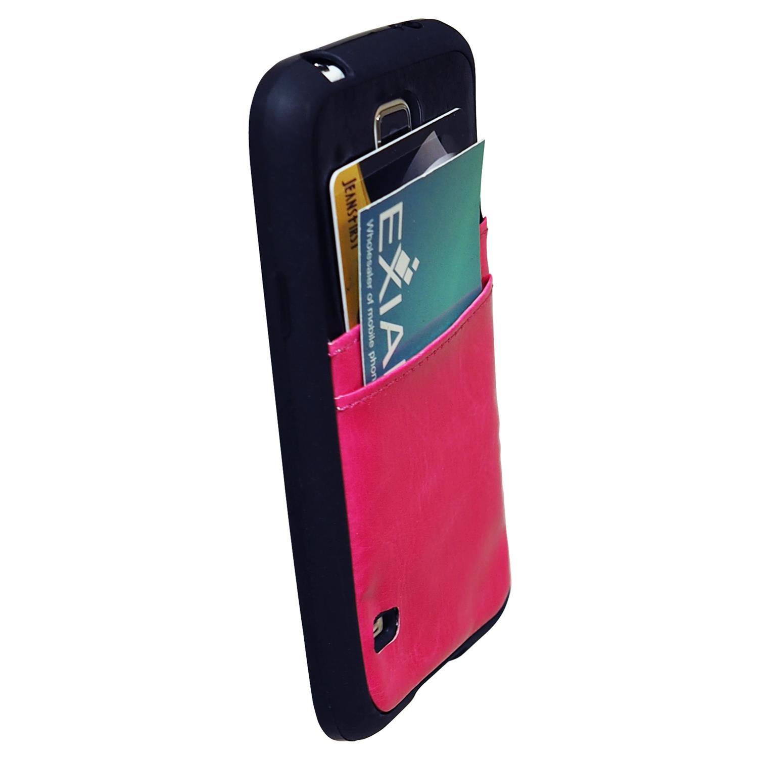 Exian Fitted Soft Shell Case for Samsung Galaxy S5 - Black/Pink