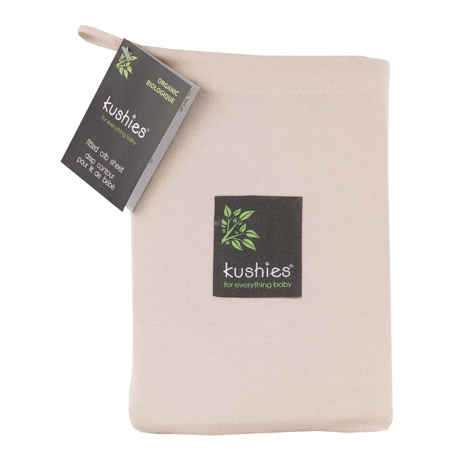 Drap pour lit de b&eacute;b&eacute; en jersey organique de Kushies - Moka