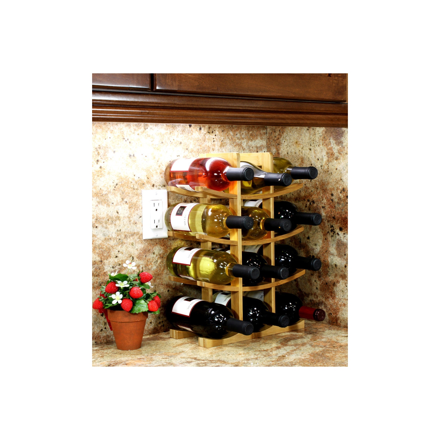 Oceanstar 12-Bottle Natural Bambbo Wine Rack WR1149