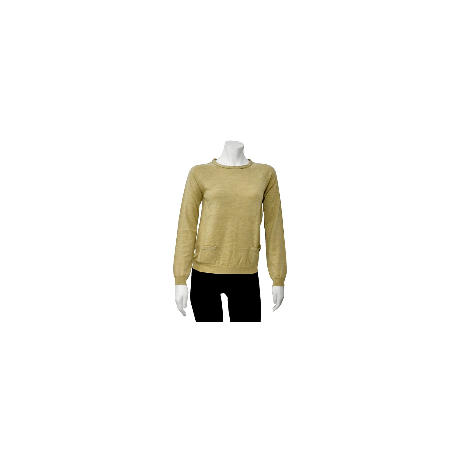 Ferragamo WoMen's Long Sleeve Tan Knit Sweater in X-Large