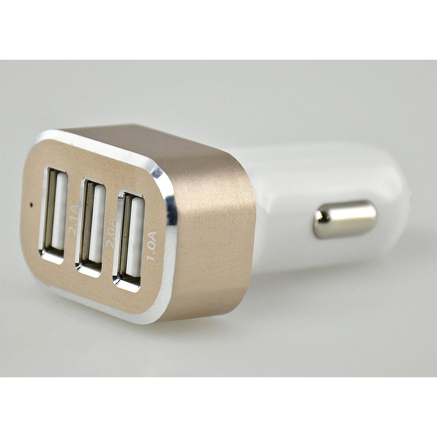 5.1A 3 USB Output Wide Electronic Device Car Charger Supporting Sonic Speed Charging - White