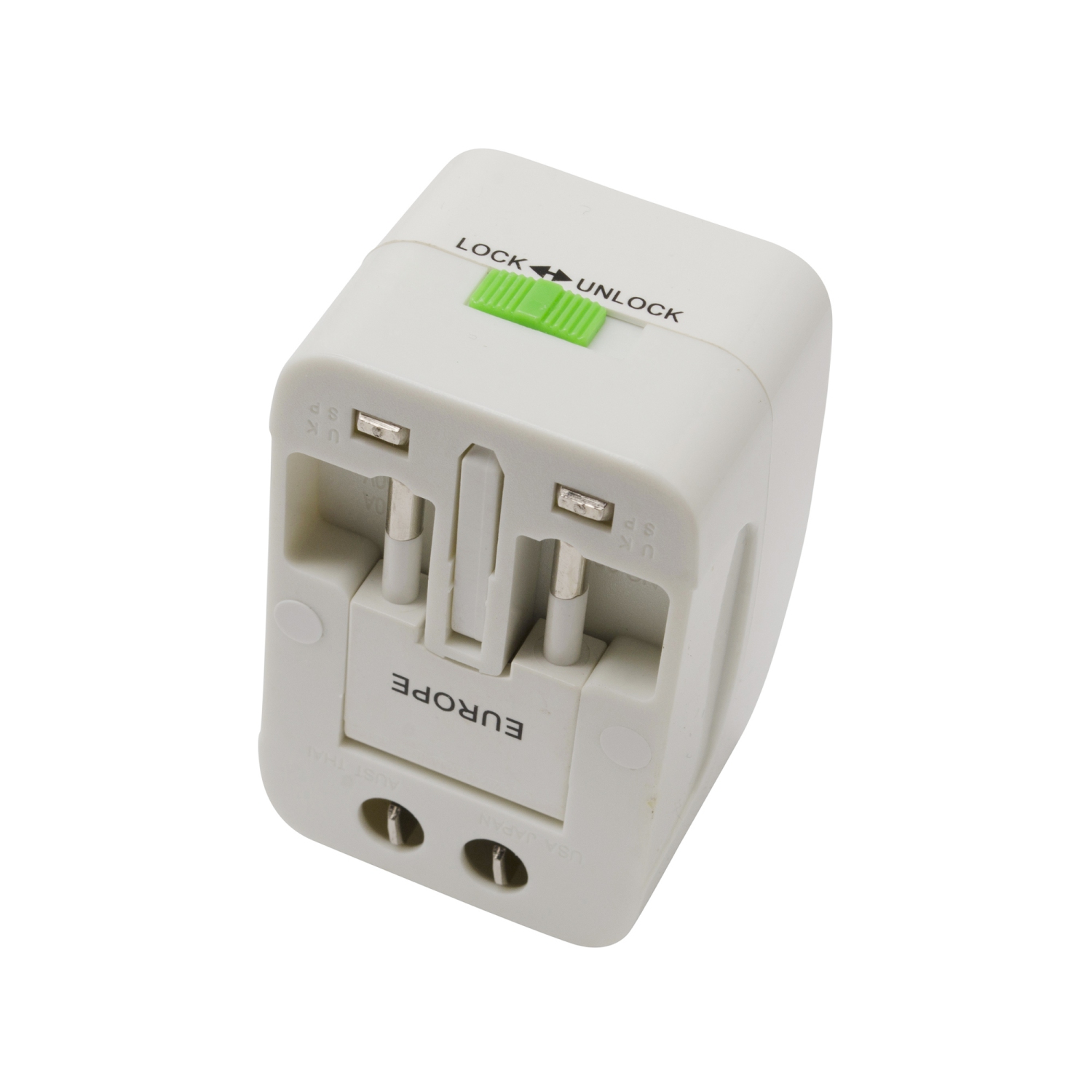 Universal Travel Adapter Power Adaptor Surge Protector All-in-One - White