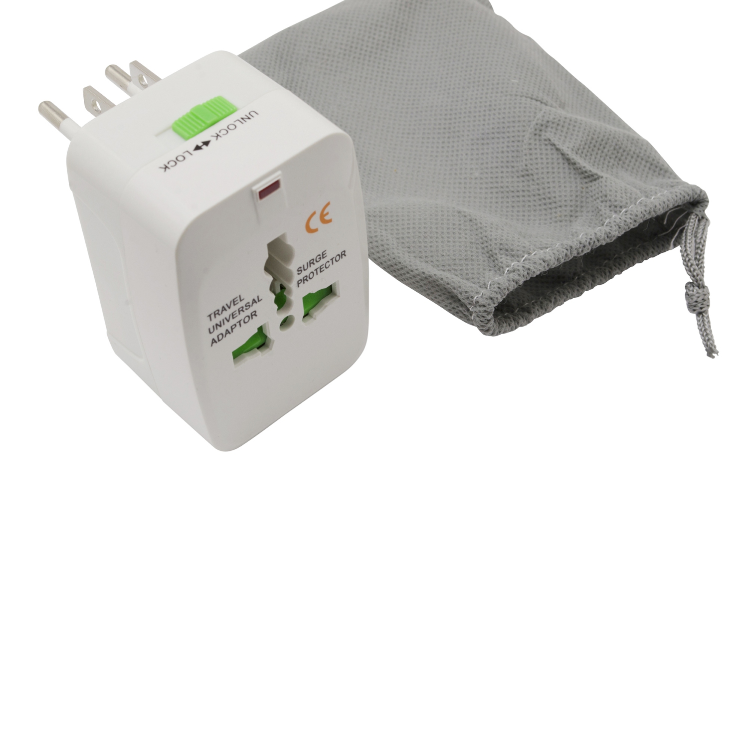 Universal Travel Adapter Power Adaptor Surge Protector All-in-One - White