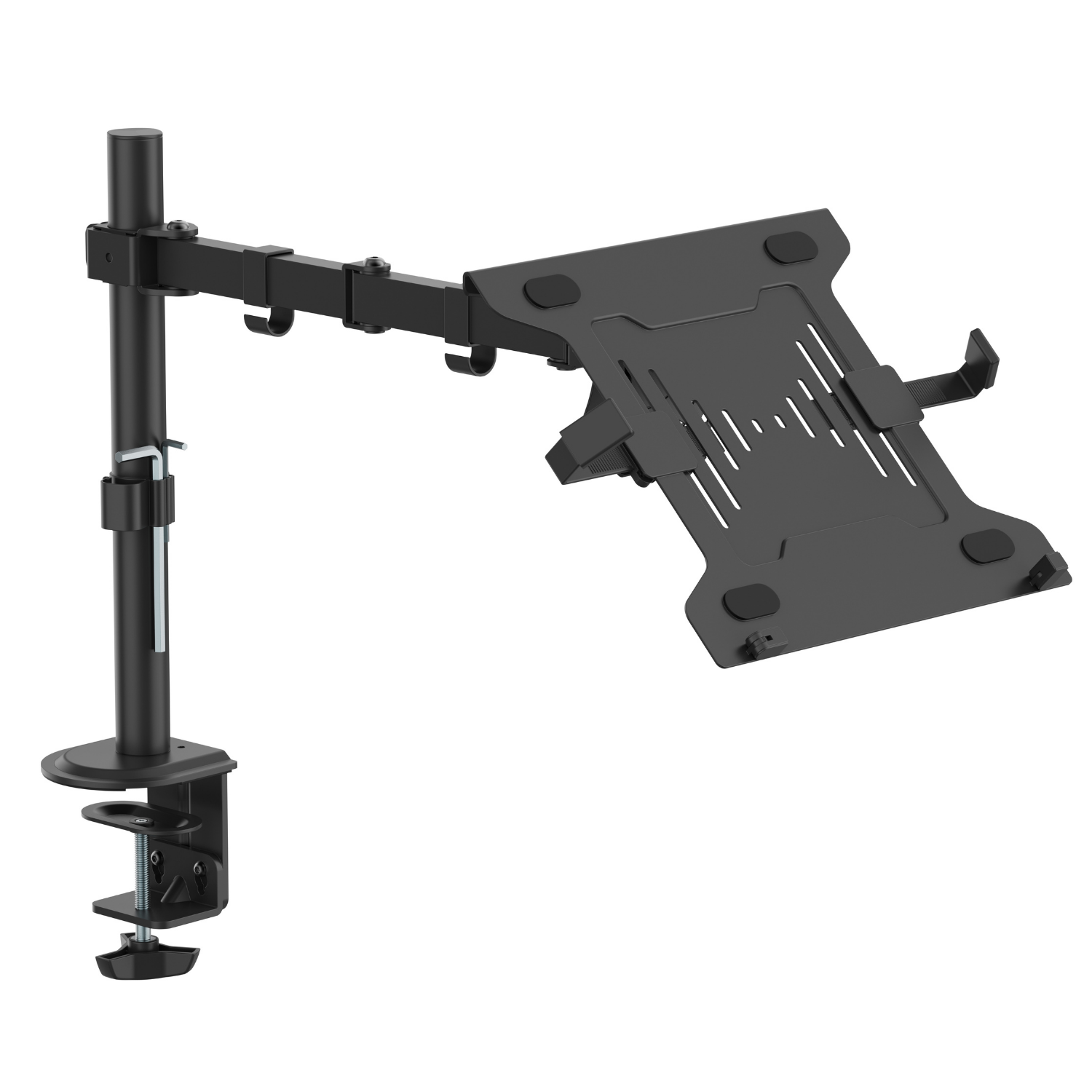 Support de bureau pour ordinateur portatif/portable AnthroDesk avec bras d’extension articulé et inclinable