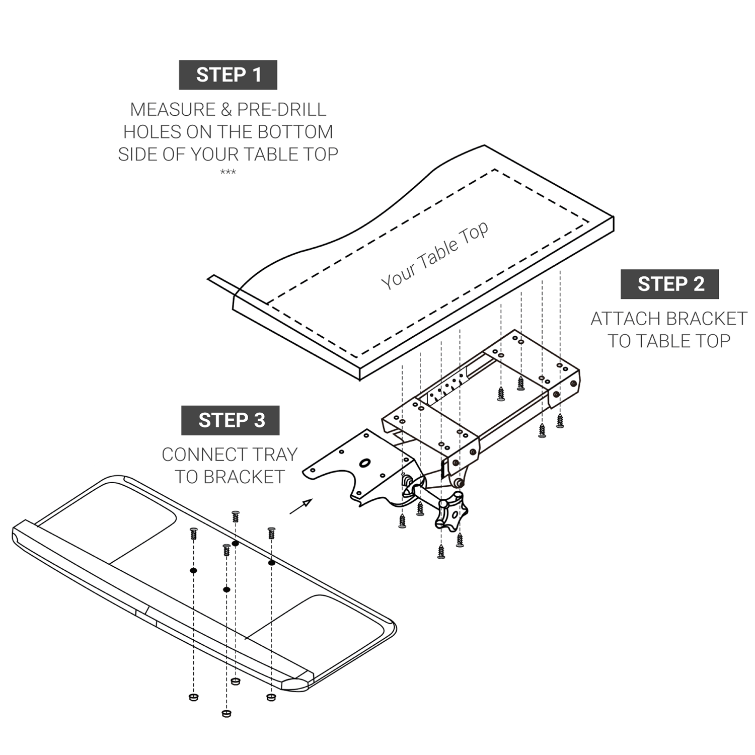 Keyboard Tray With Adjustable Height And Tilt