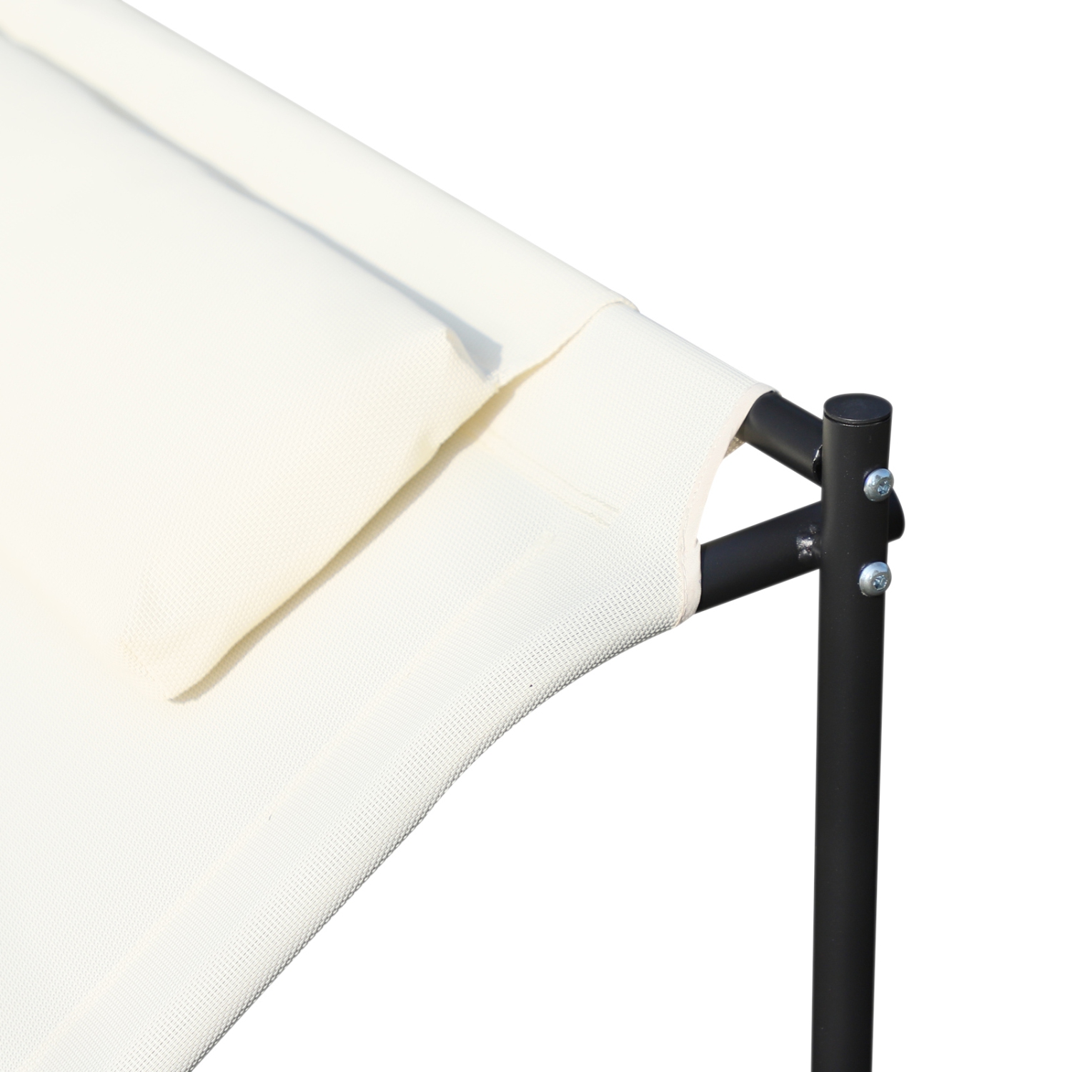 Chaise longue pour l'extérieur avec chaise longue et chaise longue Outsunny chaise longue avec coussin blanc crème