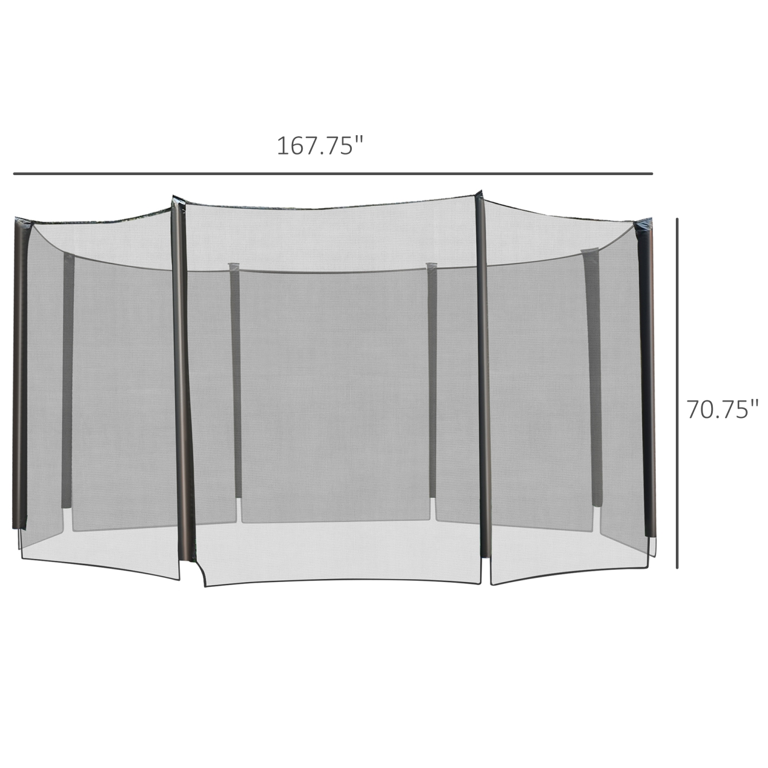 Aosom 14' Round Trampoline Enclosure Safety Net Fence Replacement Trampolining Bounce Part No Poles Included