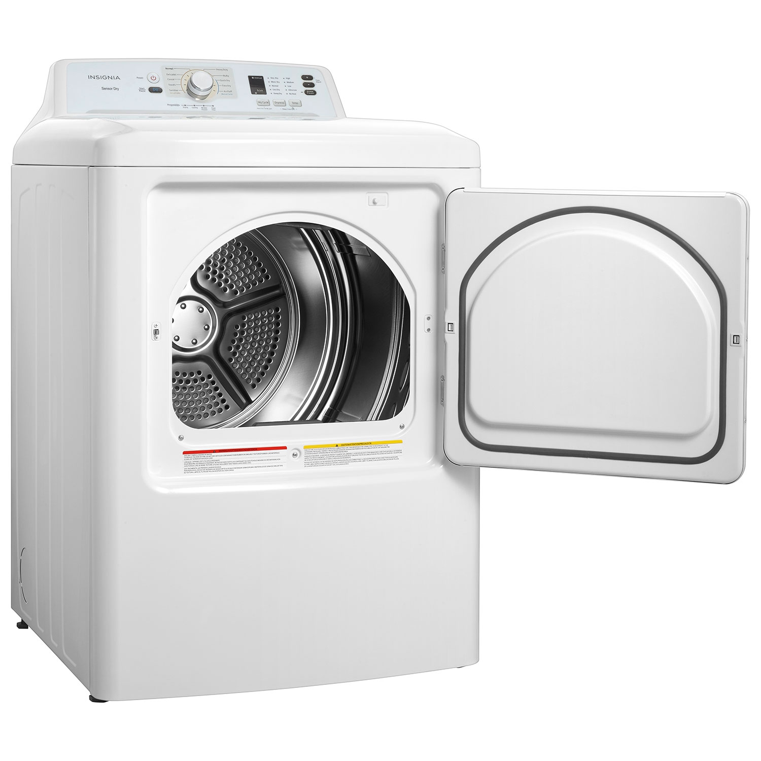 Insignia 6.7 Cu. Ft. Electric Dryer w/ Sensor Dry & Cycle Memory - White - Only at Best Buy