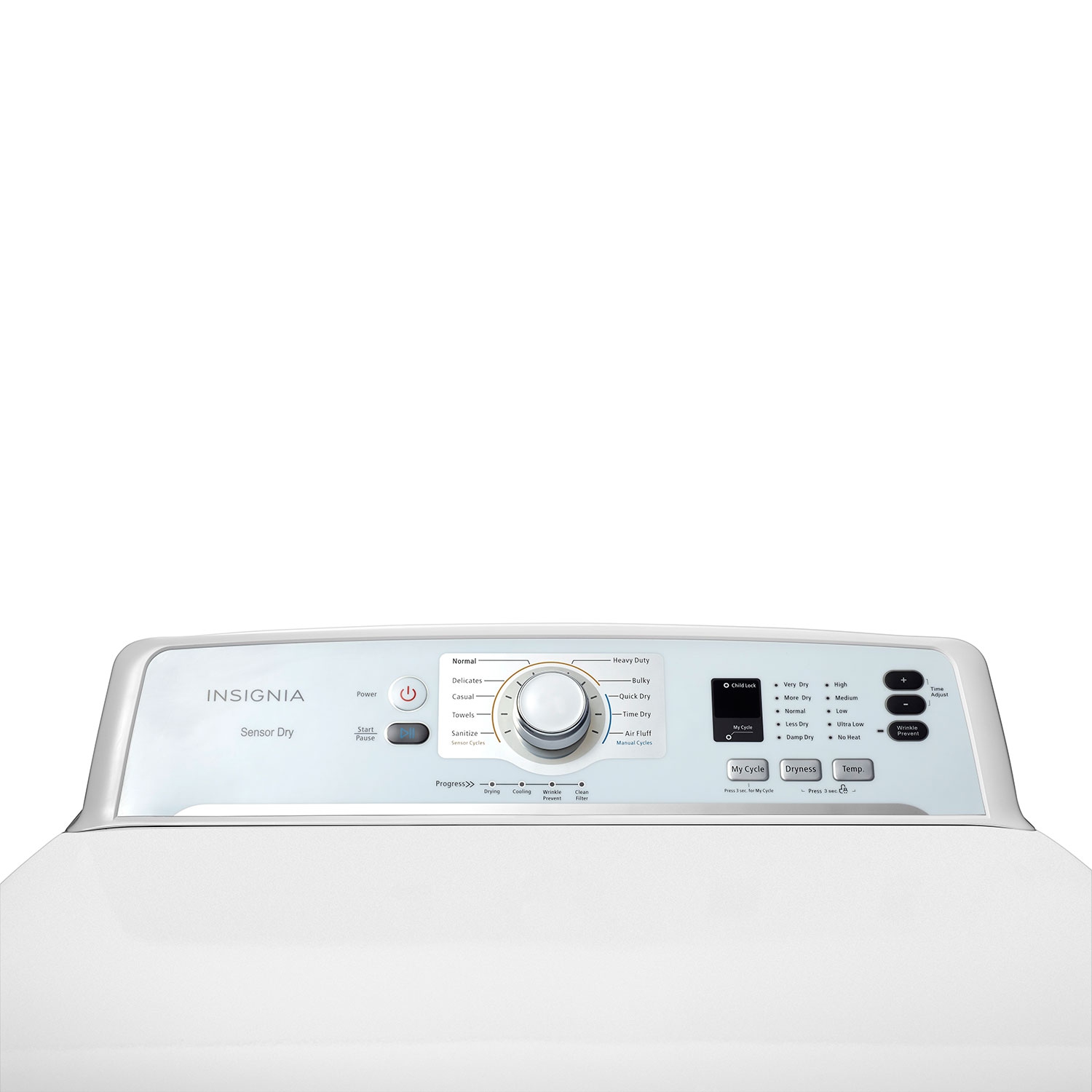 Insignia 6.7 Cu. Ft. Electric Dryer w/ Sensor Dry & Cycle Memory - White - Only at Best Buy