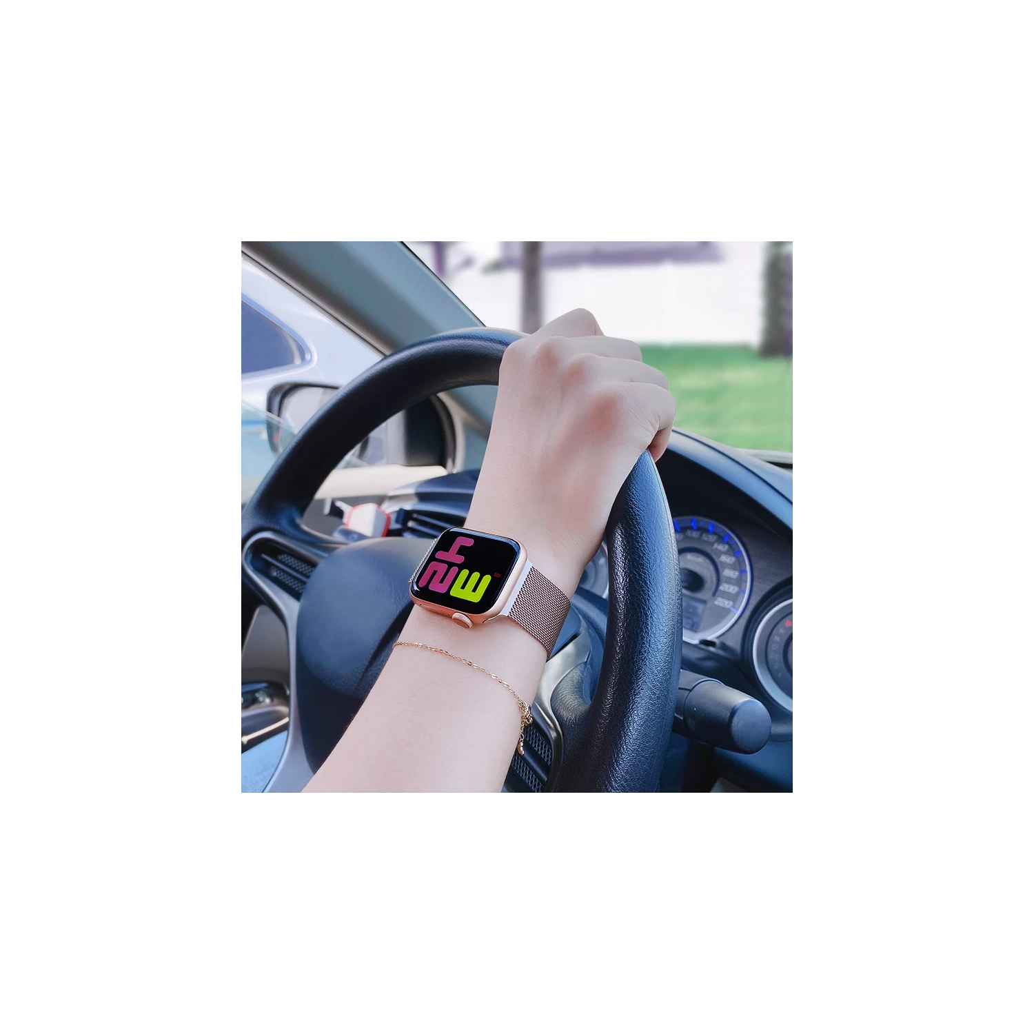 Bracelet maillé pour Apple Watch Bracelet magnétique en acier inoxydable pour iWatch Ultra 2, 3 SE3 série 11 10 9 8 7 6 5 4 3 2 1, Femmes 42&nbsp;mm