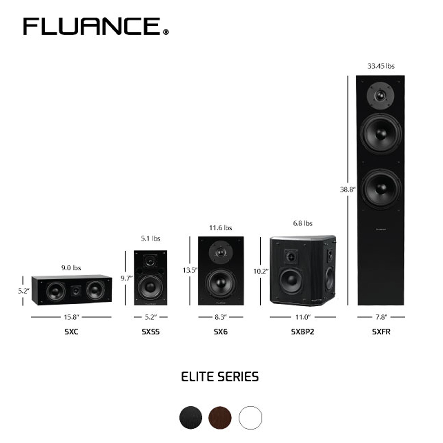Fluance Elite High Definition 2-Way Bipolar Surround Speakers for Wide Dispersion Surround Sound