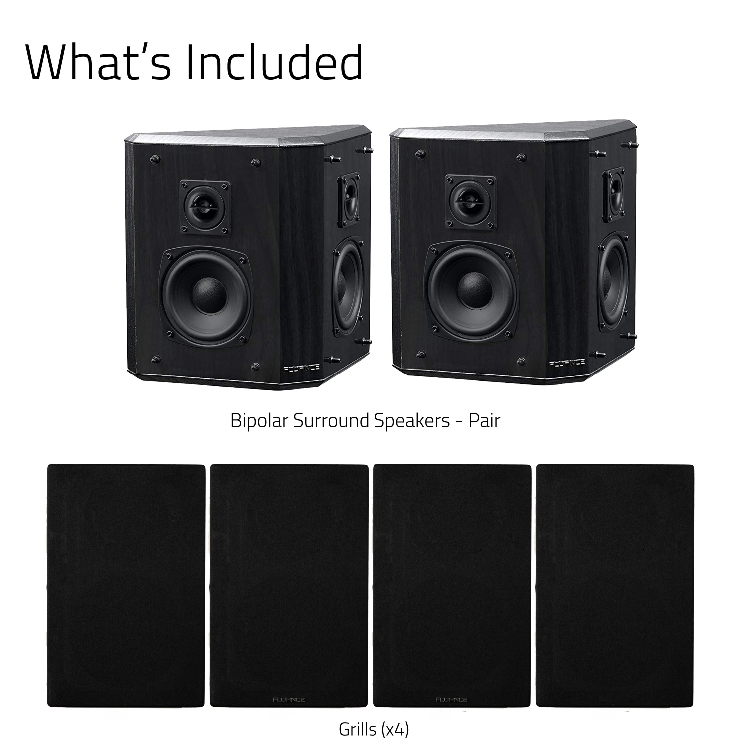 Fluance Elite High Definition 2-Way Bipolar Surround Speakers for Wide Dispersion Surround Sound