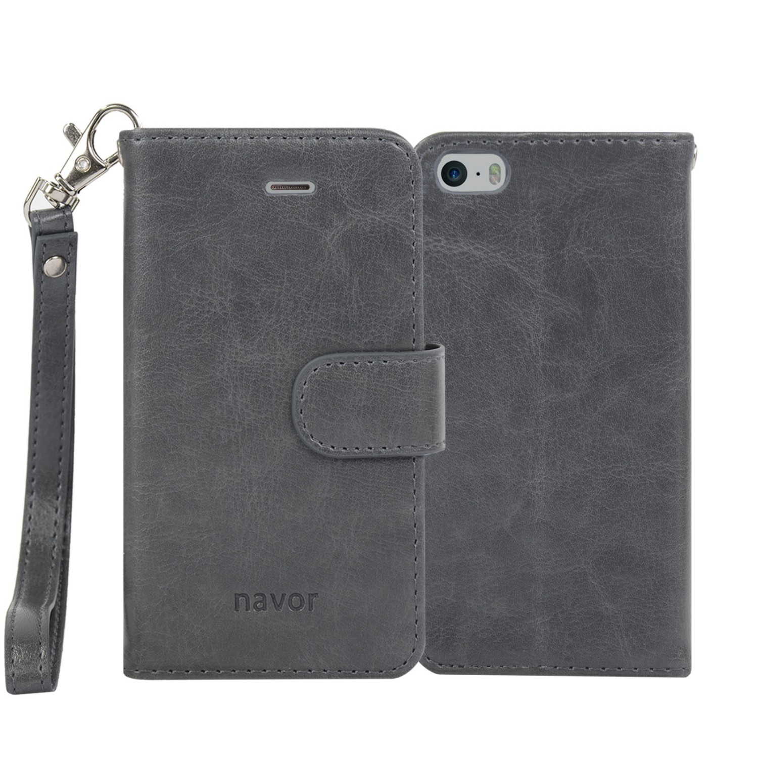 Navor Folio Case for iPhone 5S;iPhone 5 - Gray