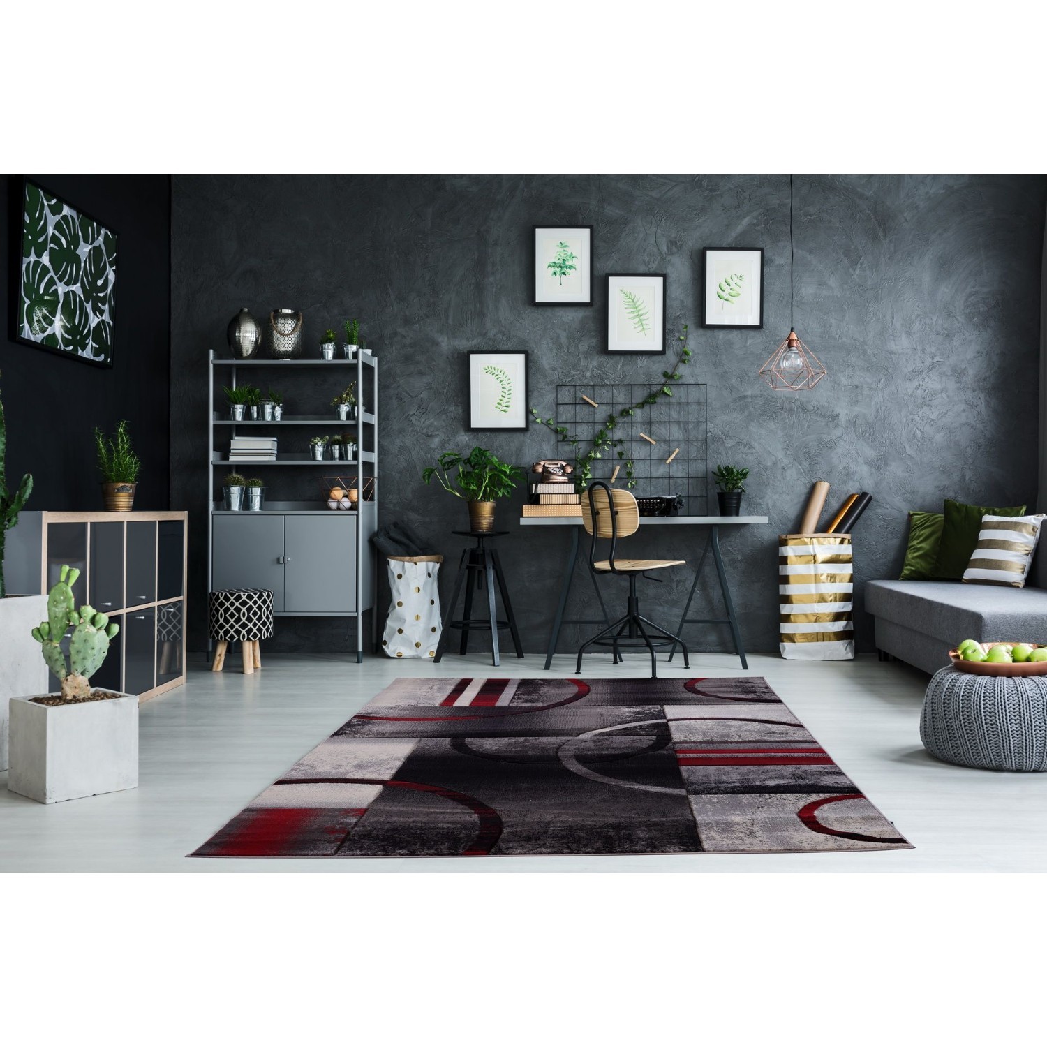 LA Dole Adonis 2'7" x 9'10" Runner Area Rug - Grey