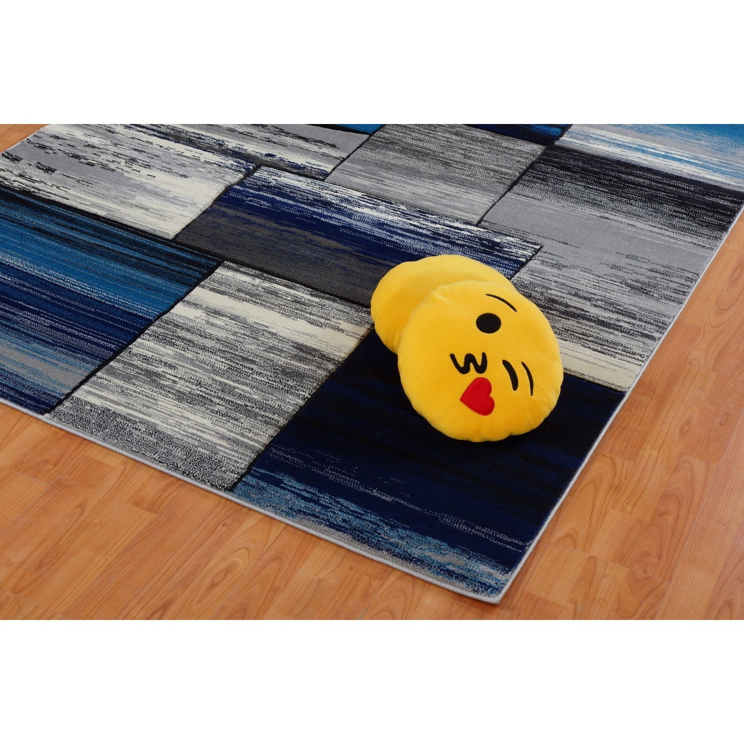 Copper Blue Grey Area Rug 3'9" x 5'5"