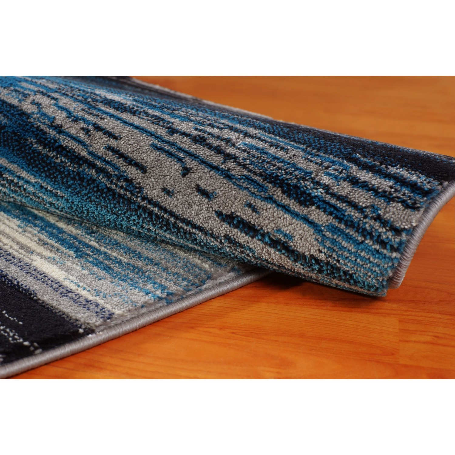 Copper Blue Grey Area Rug 3'9" x 5'5"