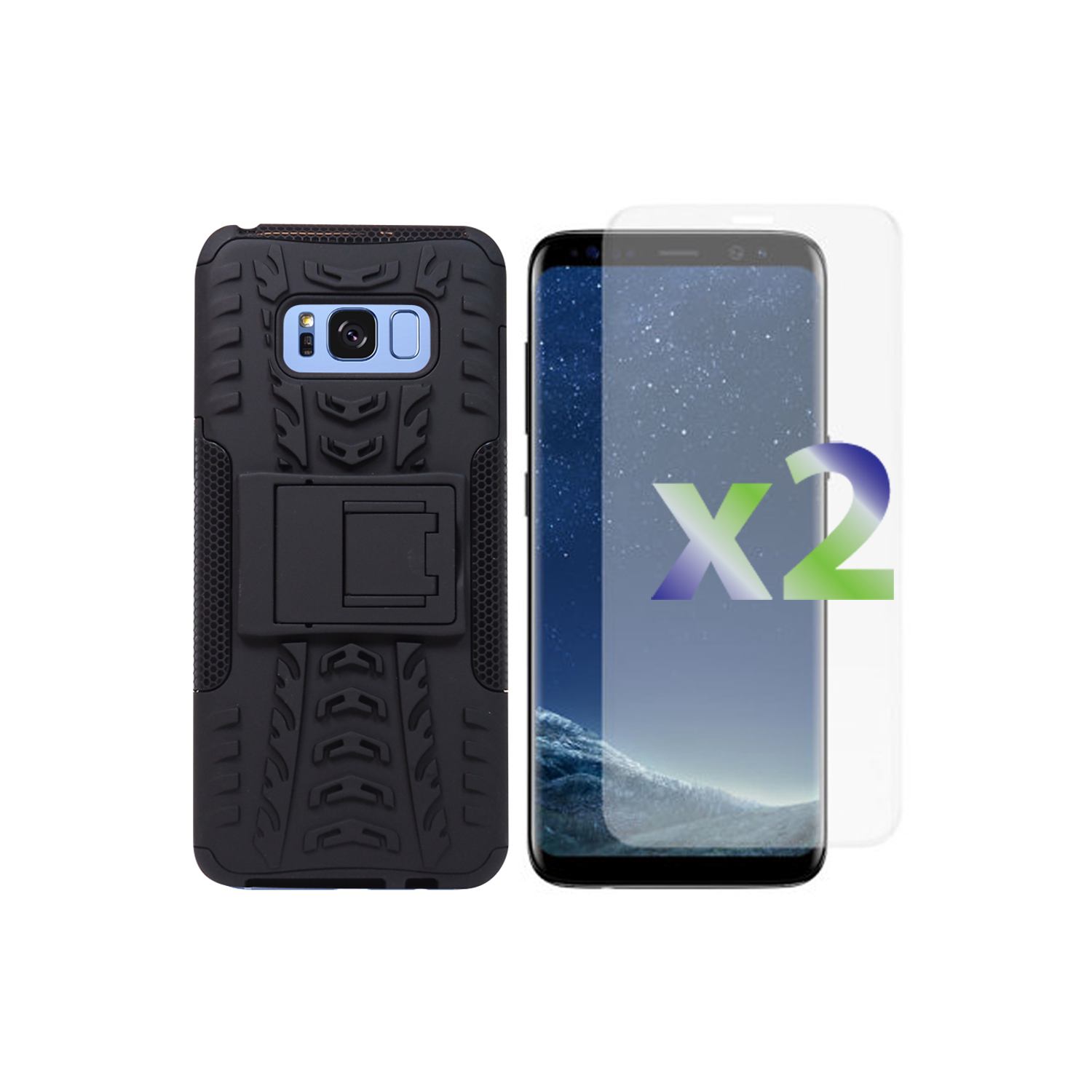Exian Fitted Soft Shell Case for Samsung Galaxy S8 Plus - Black