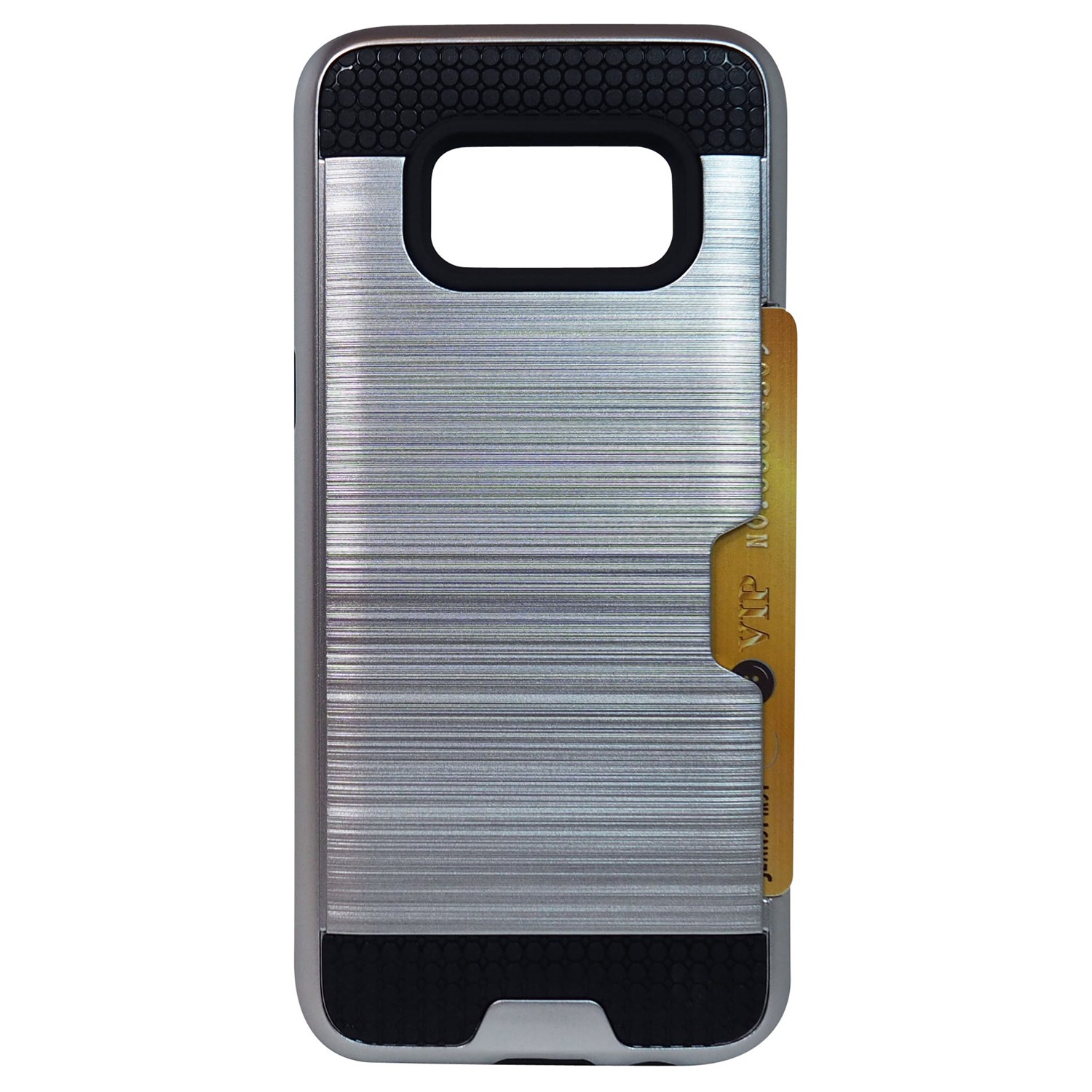 Exian Fitted Soft Shell Case for Samsung Galaxy S8 Plus - Metallic Silver