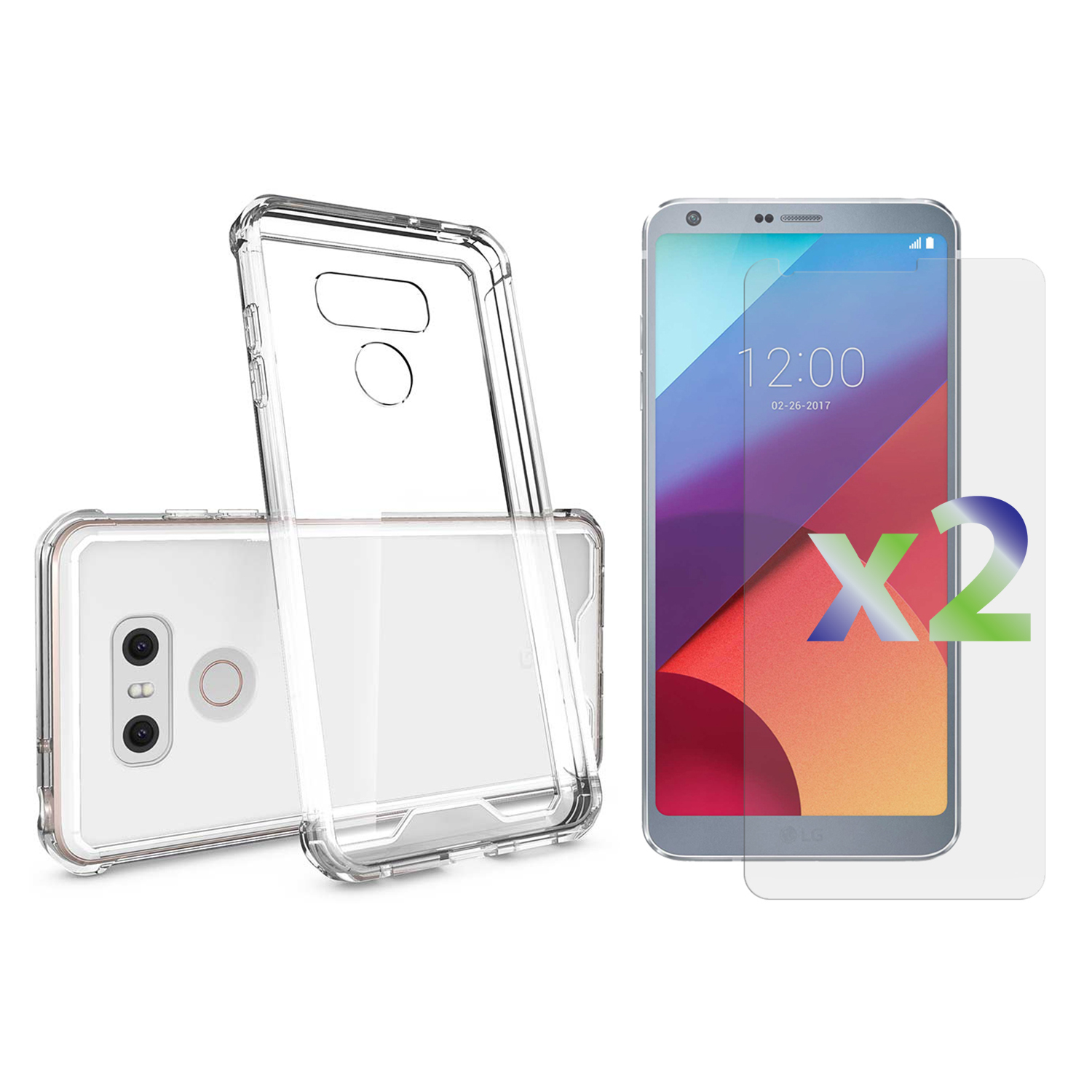 Exian Fitted Soft Shell Case for LG G6 - Clear