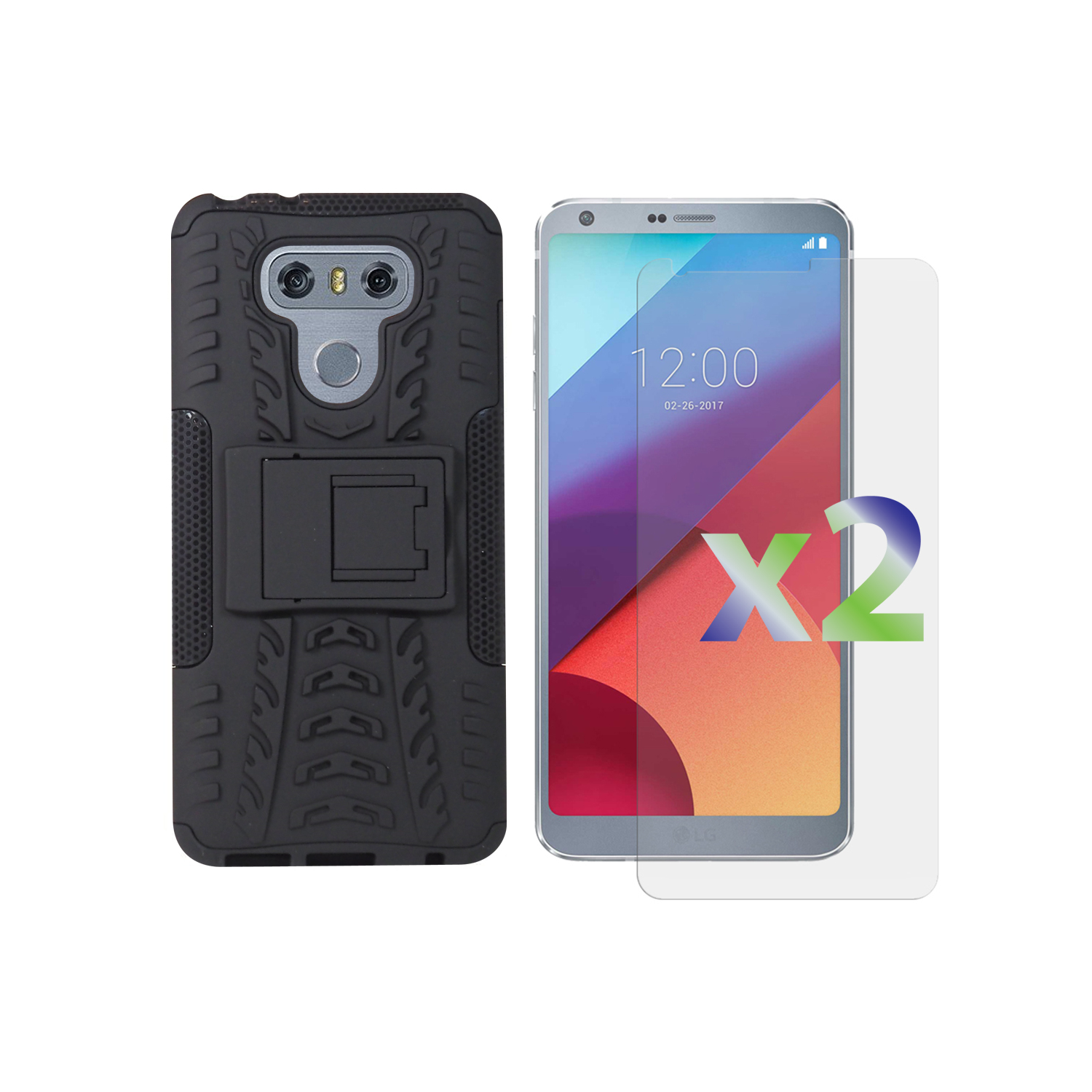 Exian Fitted Soft Shell Case for LG G6 - Black