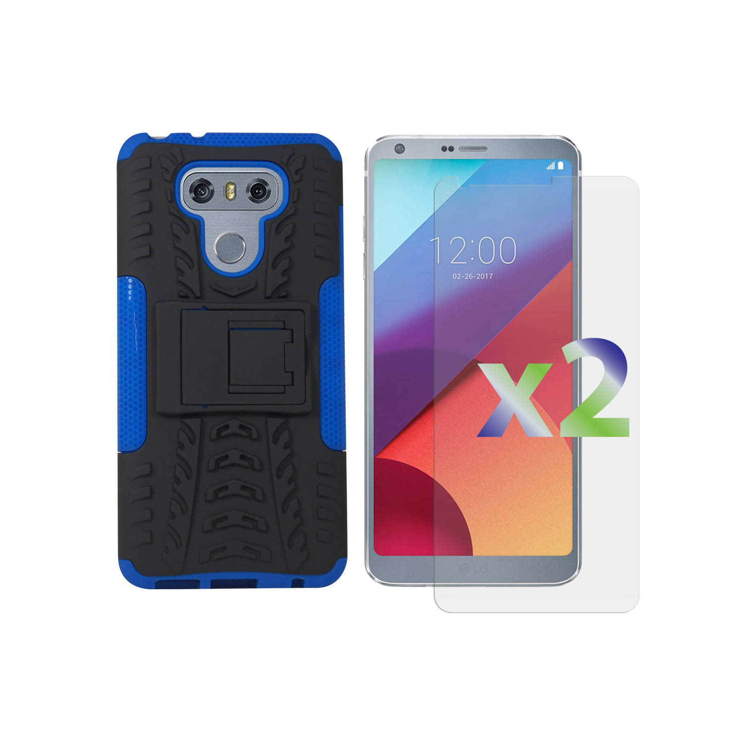 Exian Fitted Soft Shell Case for LG G6 - Blue
