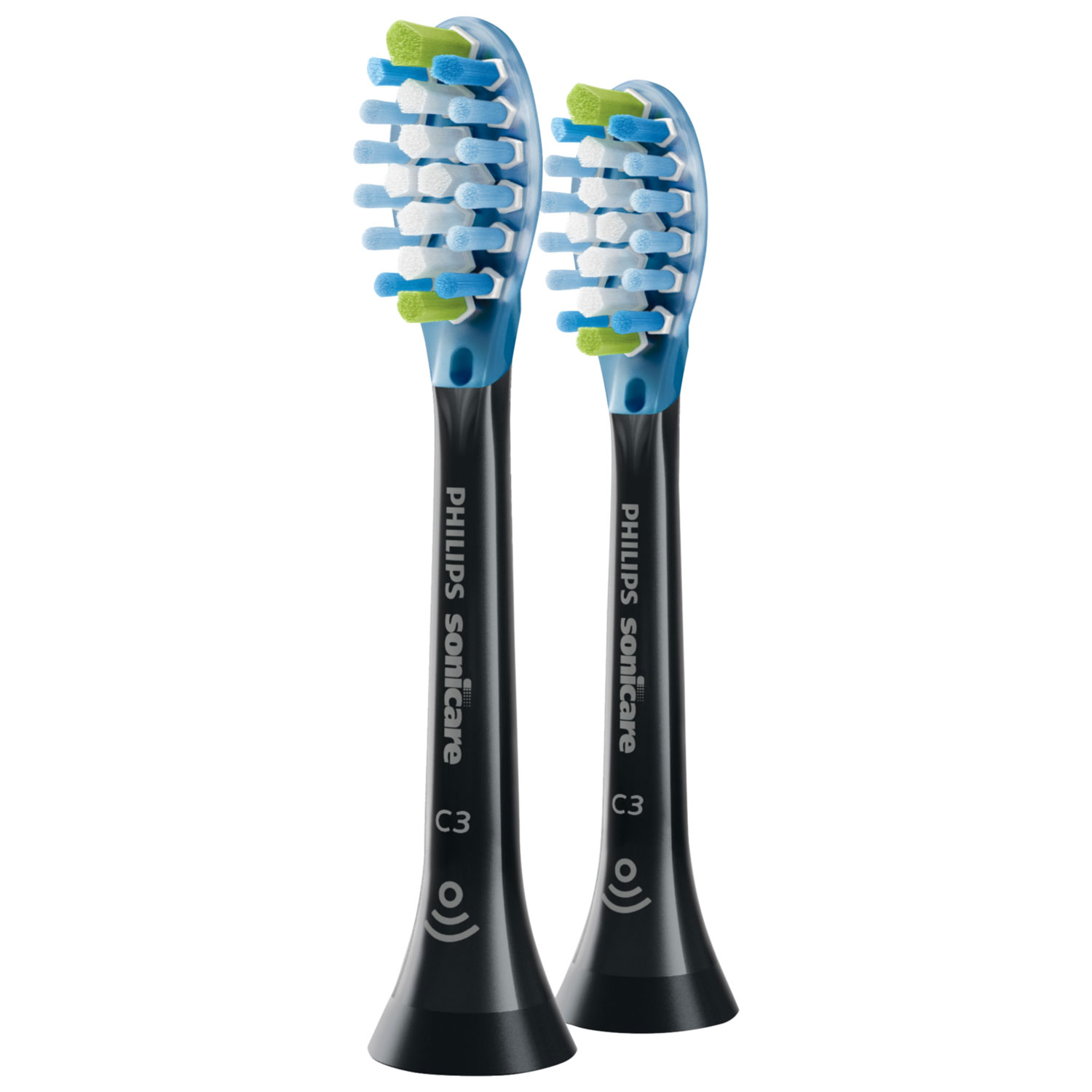 Tête de brossage pour Sonicare Premium Plaque Control de Philips - Ensemble de 2 - Noir