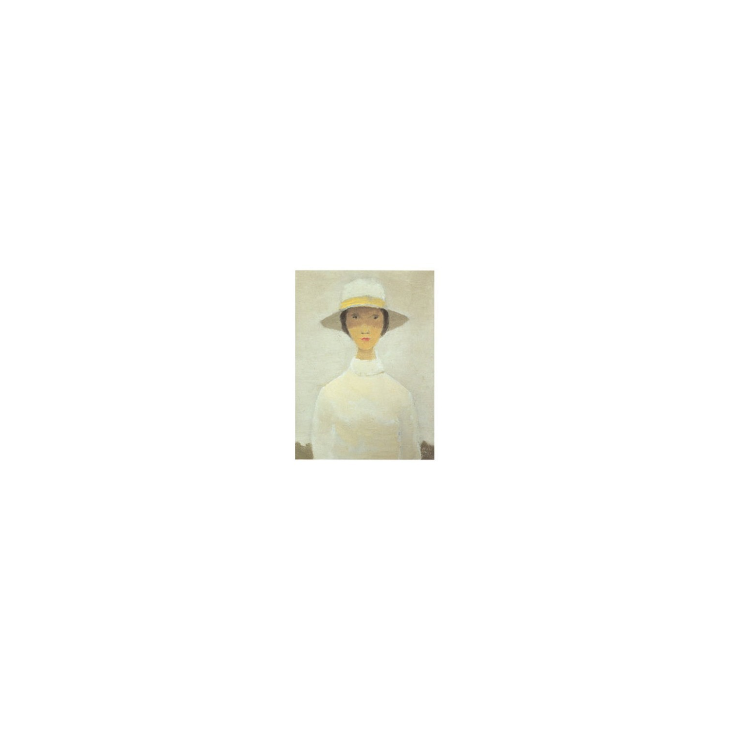 Jean Paul Lemieux, Femme au Chapeau Blanc, 23 X 19", Canadian Art Print