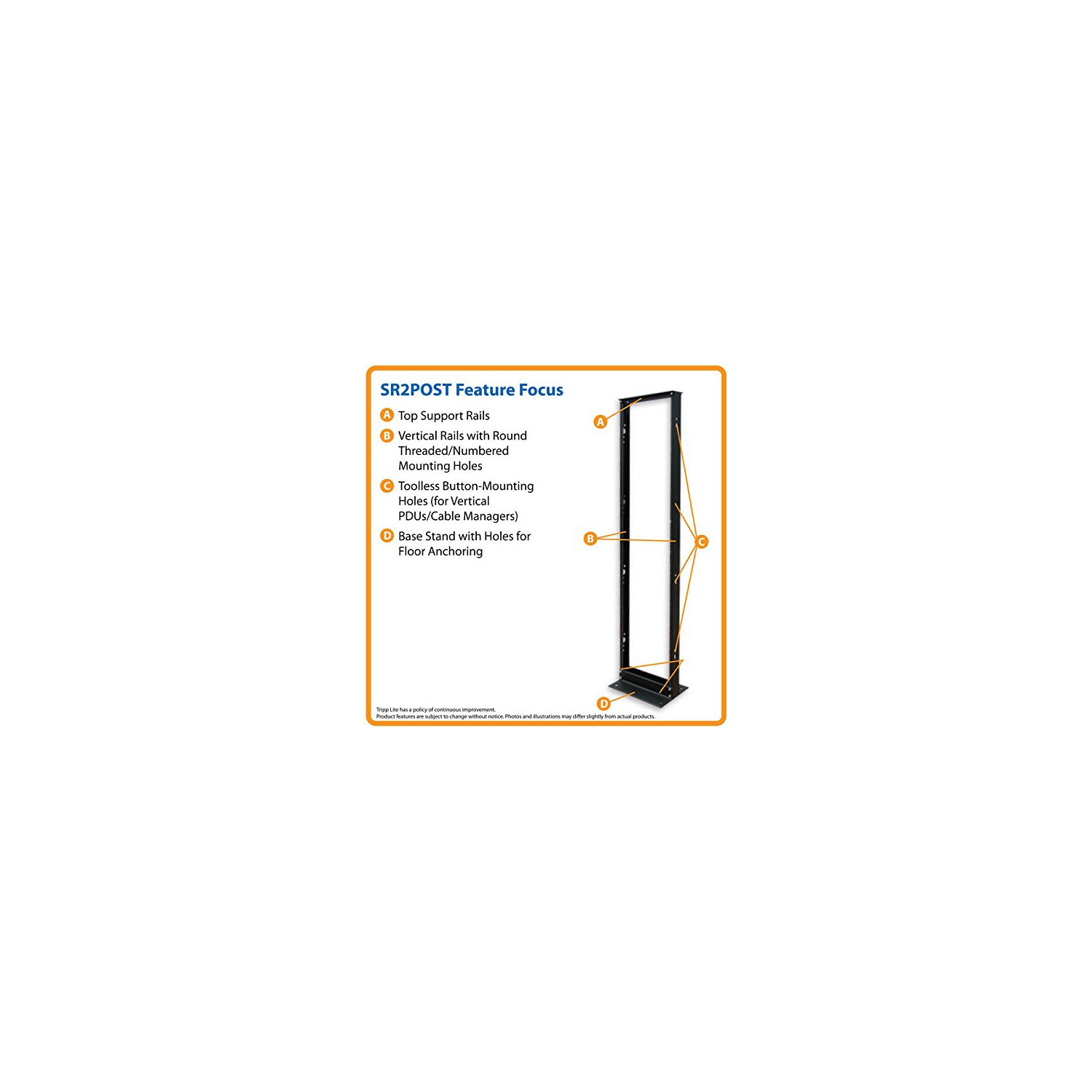 Tripp Lite SP2POST 2-Post Open Frame Rack Server Cabinet 45U